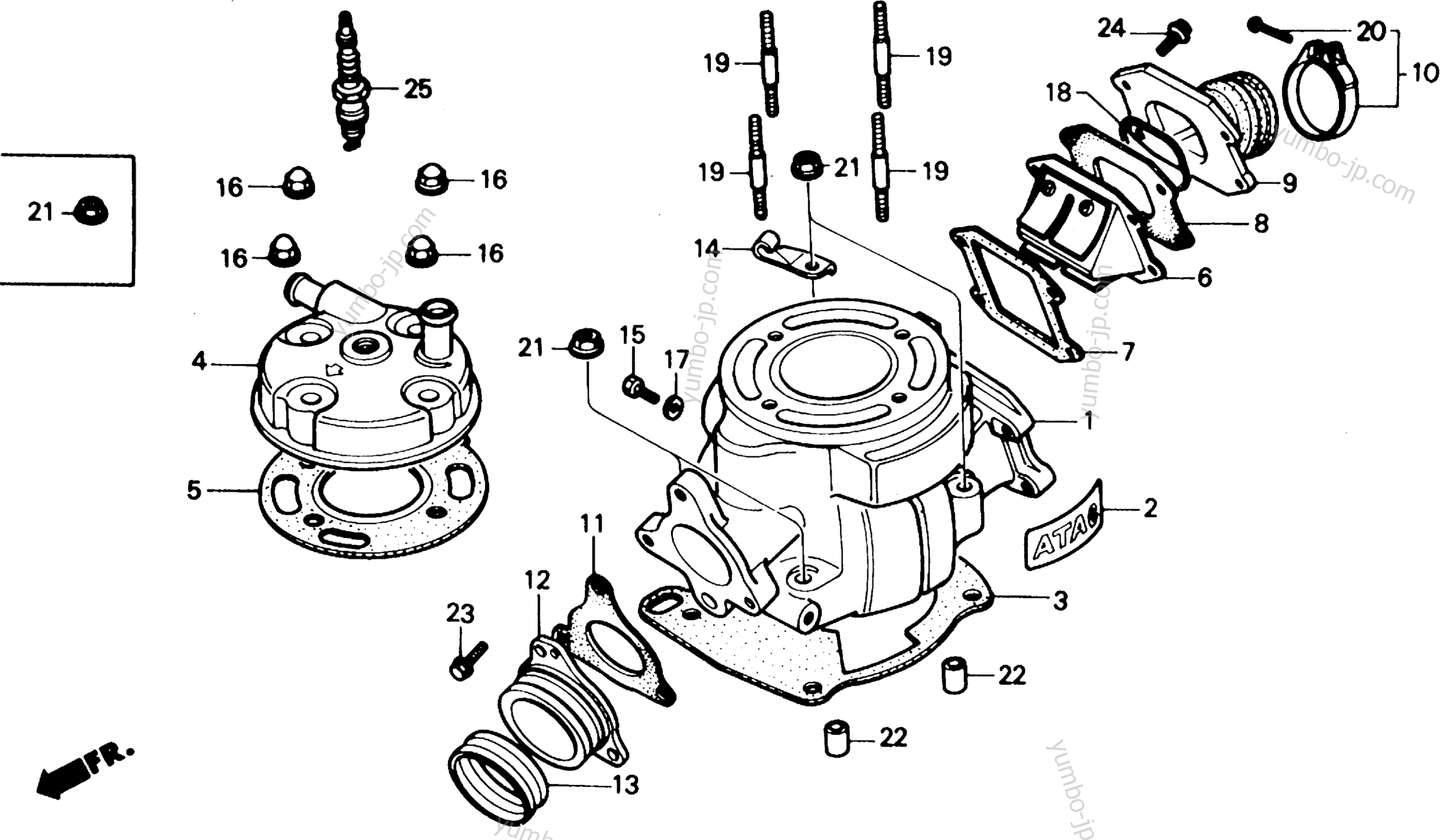 CYLINDER for motorcycles HONDA CR80R A 1986 year
