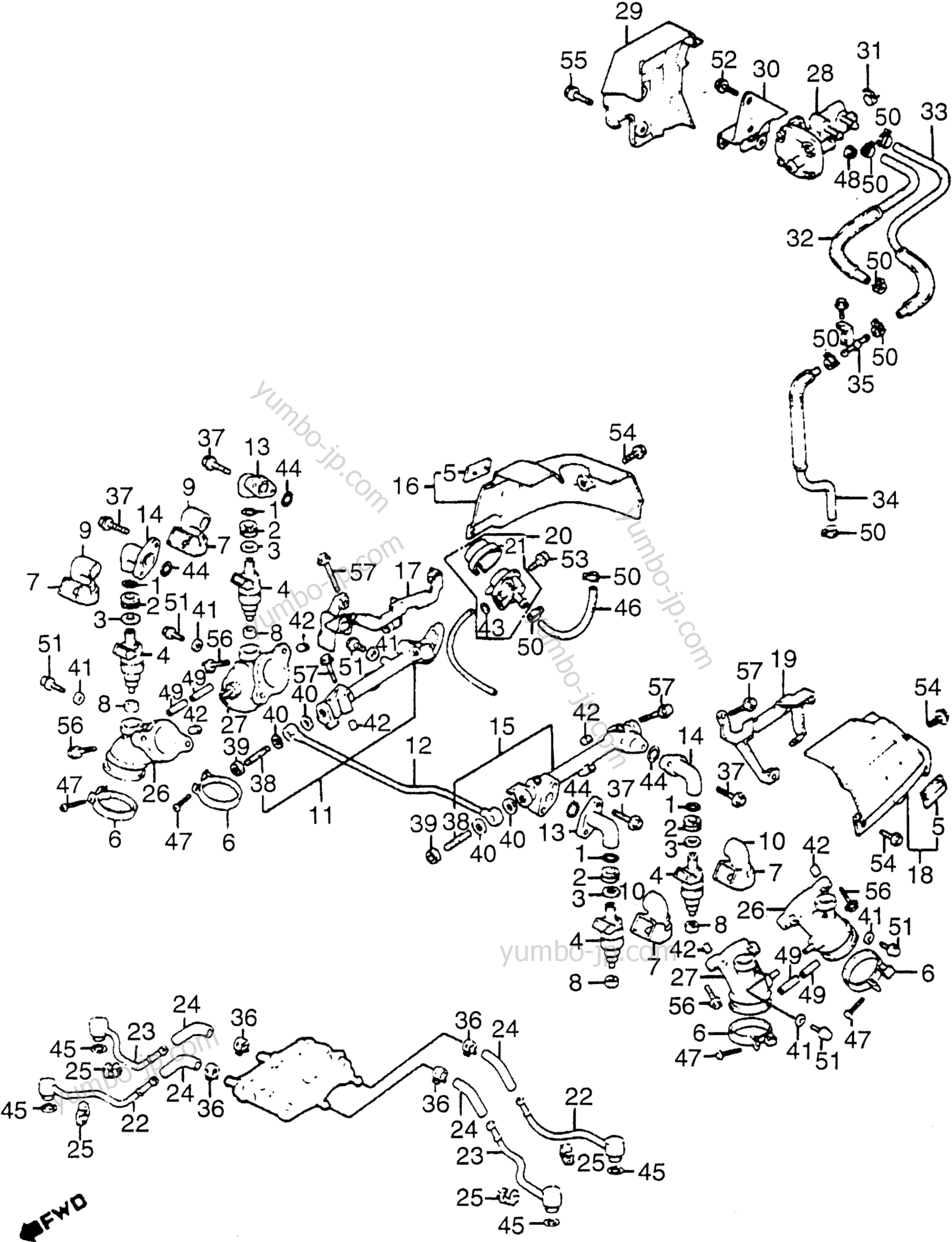 FUEL INJECTOR / FUEL DELIVERY PIPE for motorcycles HONDA GL1200L A 1985 year