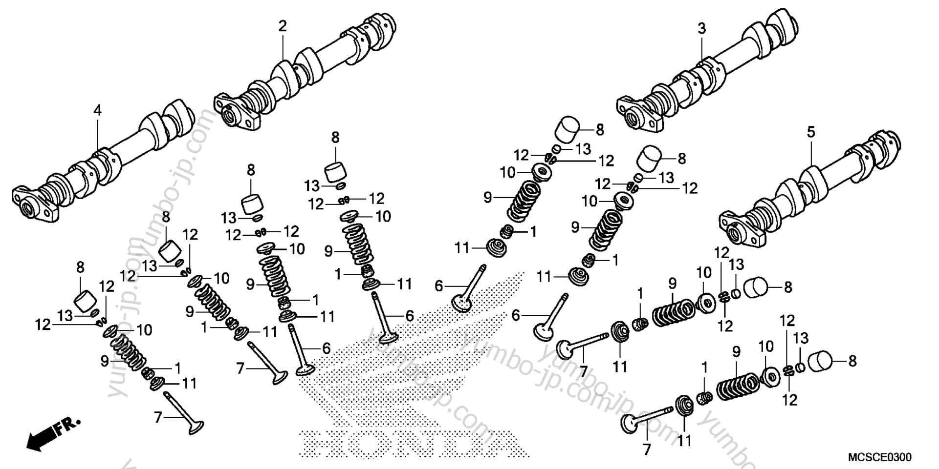 CAMSHAFT / VALVE for motorcycles HONDA ST1300A AC 2013 year