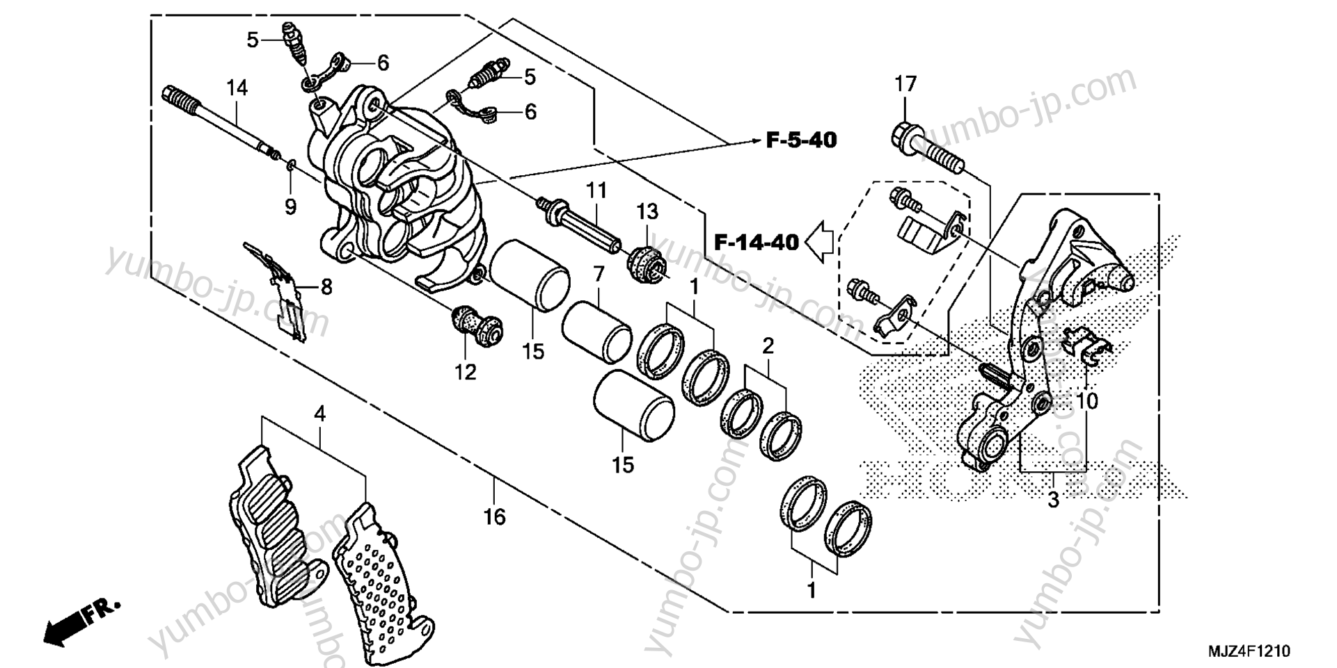 RIGHT FRONT BRAKE CALIPER for motorcycles HONDA ST1300PA AC 2015 year