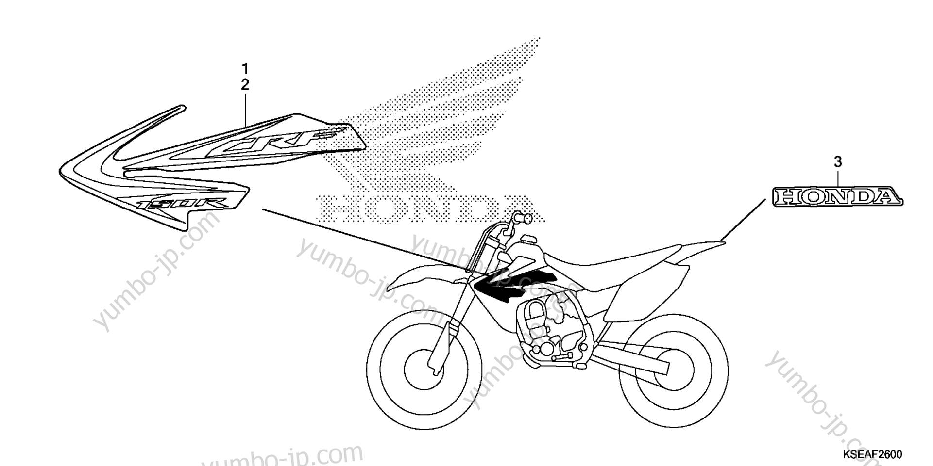 MARK для мотоциклов HONDA CRF150RB AC 2013 г.