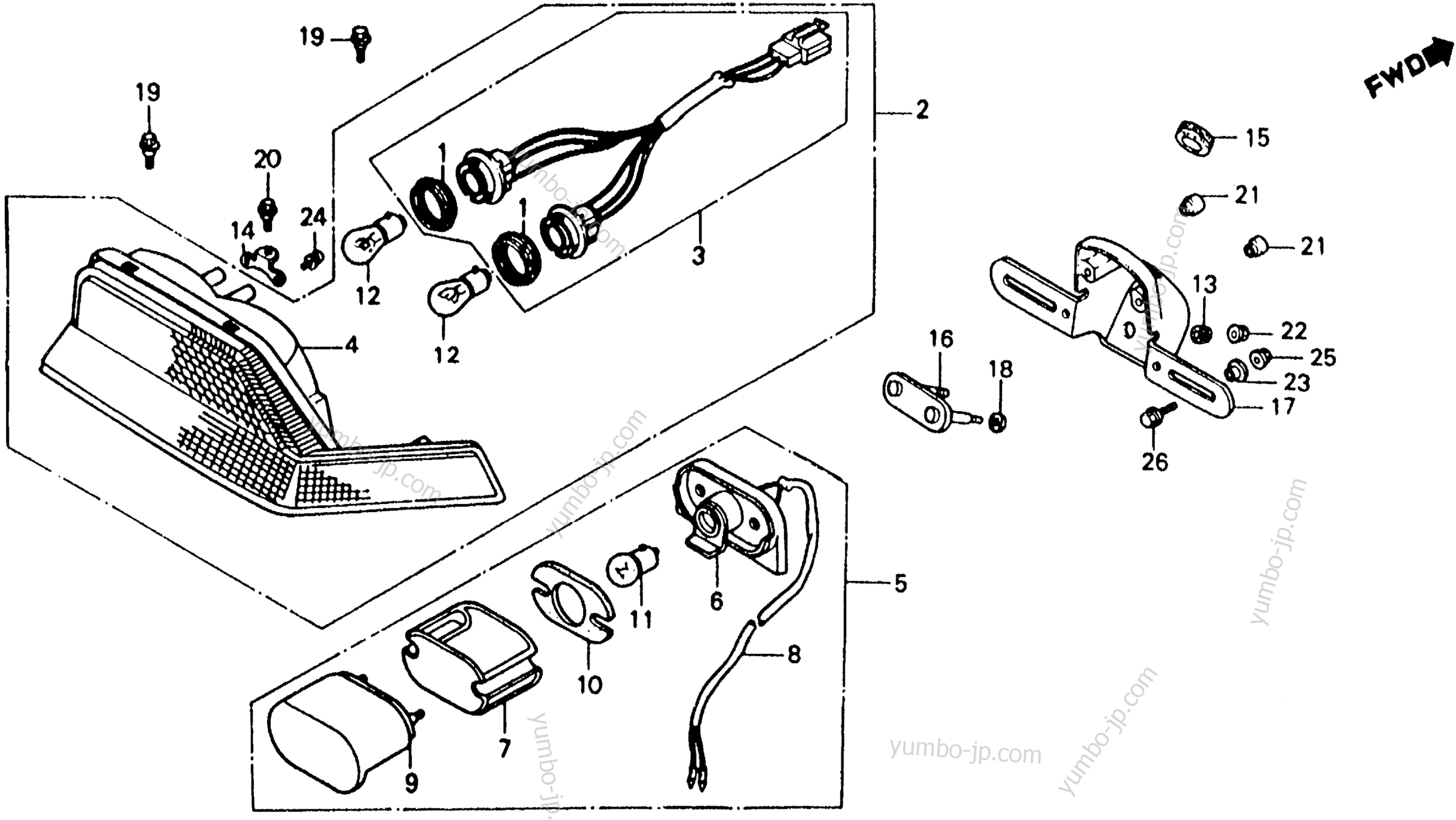 TAILLIGHT for motorcycles HONDA VFR750F AC 1986 year