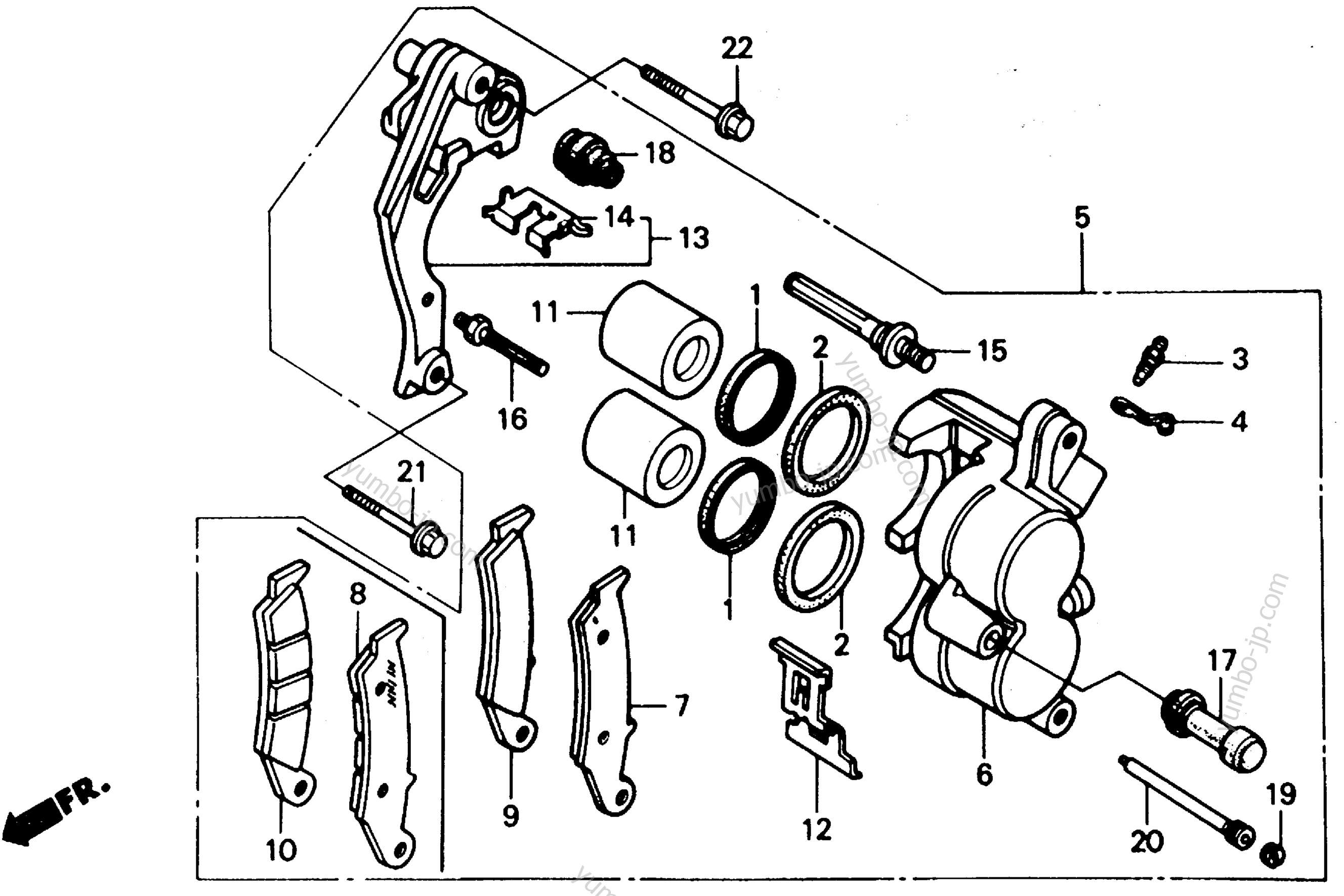 FRONT BRAKE CALIPER for motorcycles HONDA XR250R A 1989 year