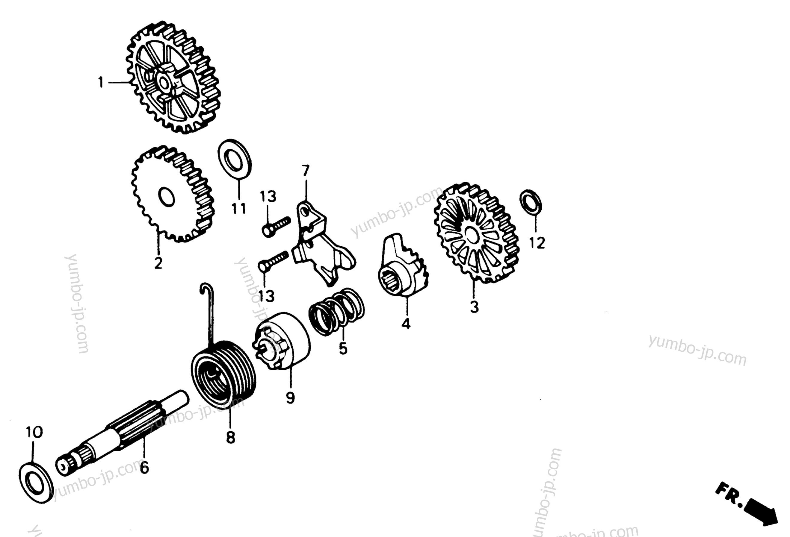 KICK STARTER SPINDLE для мотоциклов HONDA NS50F A 1990 г.