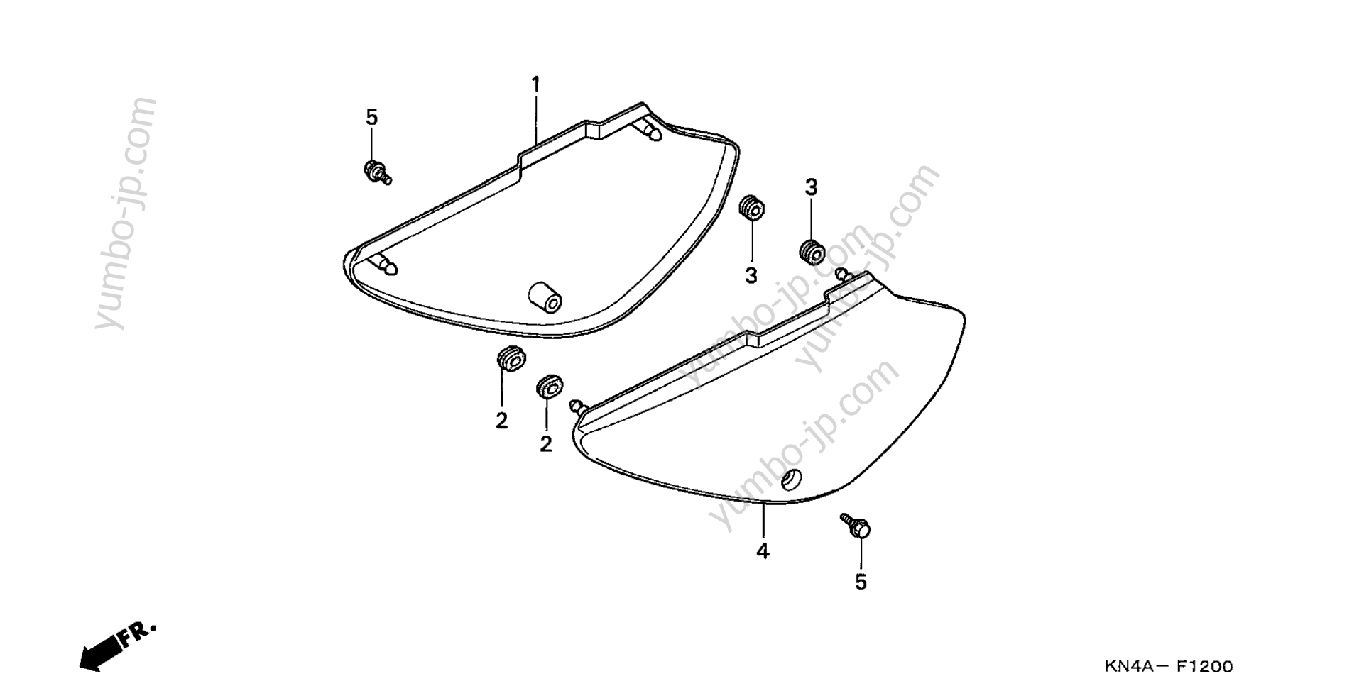 SIDE COVER для мотоциклов HONDA XR100R A 2001 г.