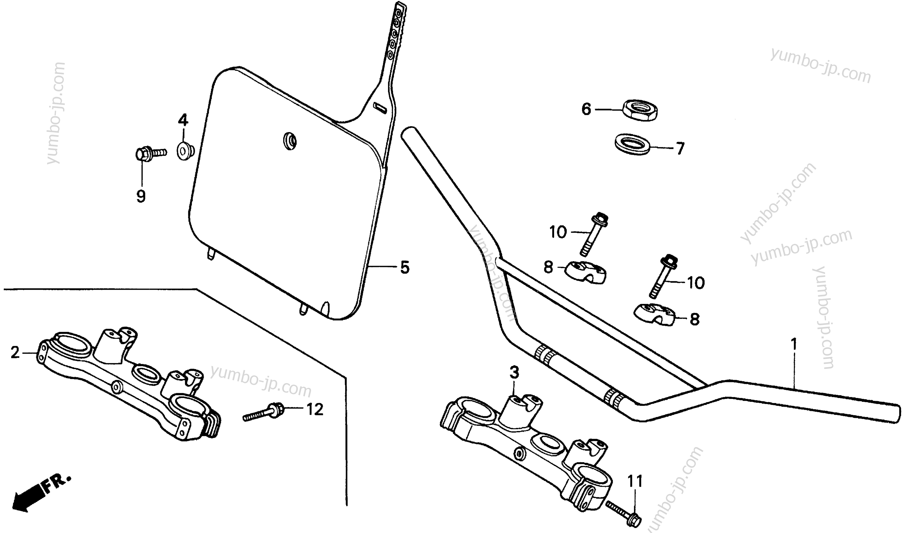 Румпель (рукоятка управления) для мотоциклов HONDA CR250R A 1993 г.