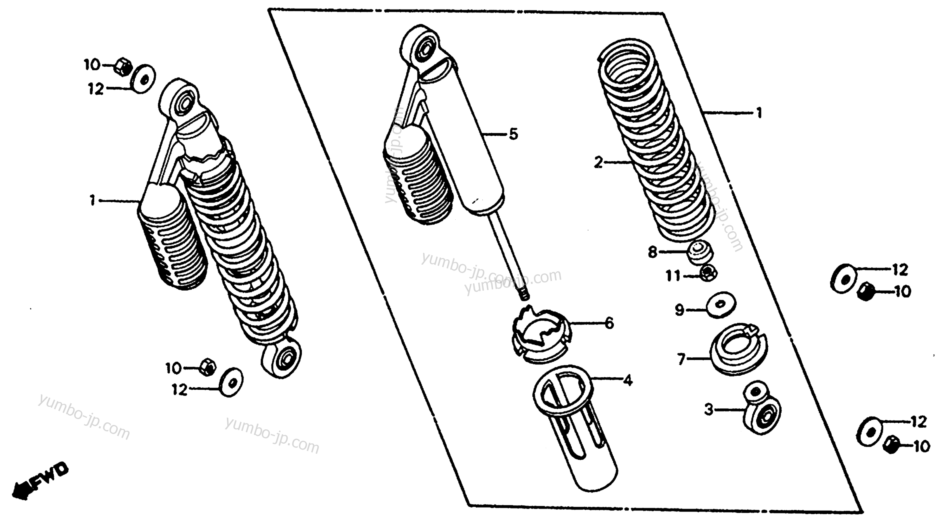 REAR SHOCK ABSORBER for motorcycles HONDA CR80R A 1981 year