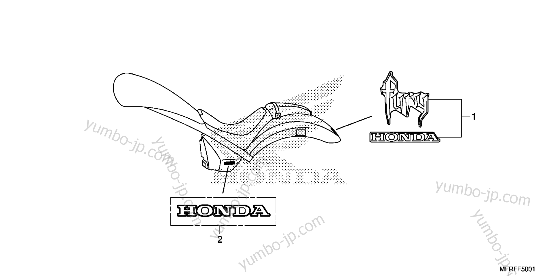 MARK (2) for motorcycles HONDA VT1300CXA 2AC 2015 year
