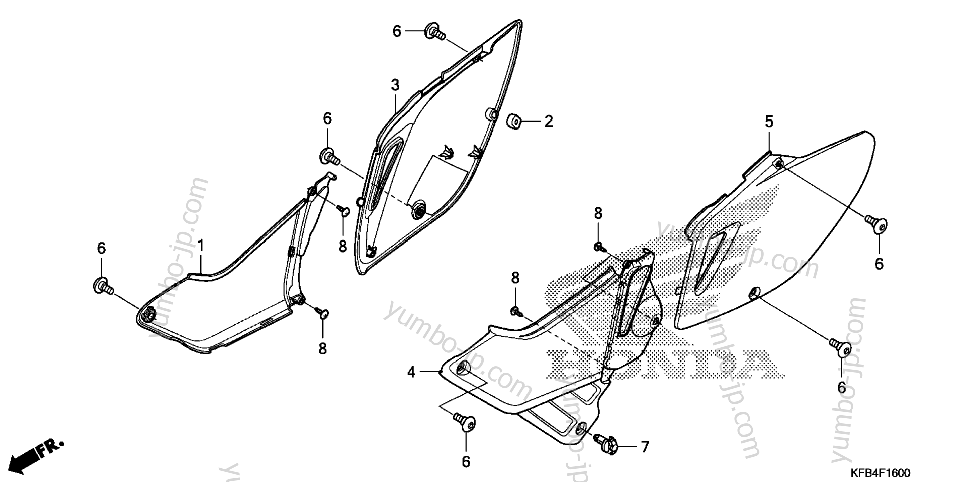 SIDE COVER for motorcycles HONDA CRF230L AC 2009 year