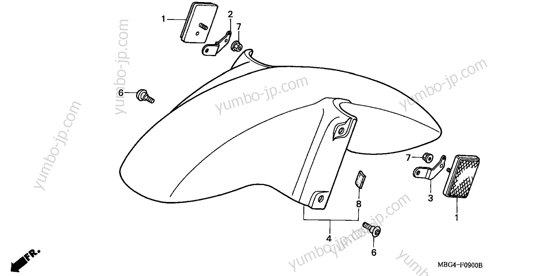 FRONT FENDER for motorcycles HONDA VFR800FI AC 1998 year