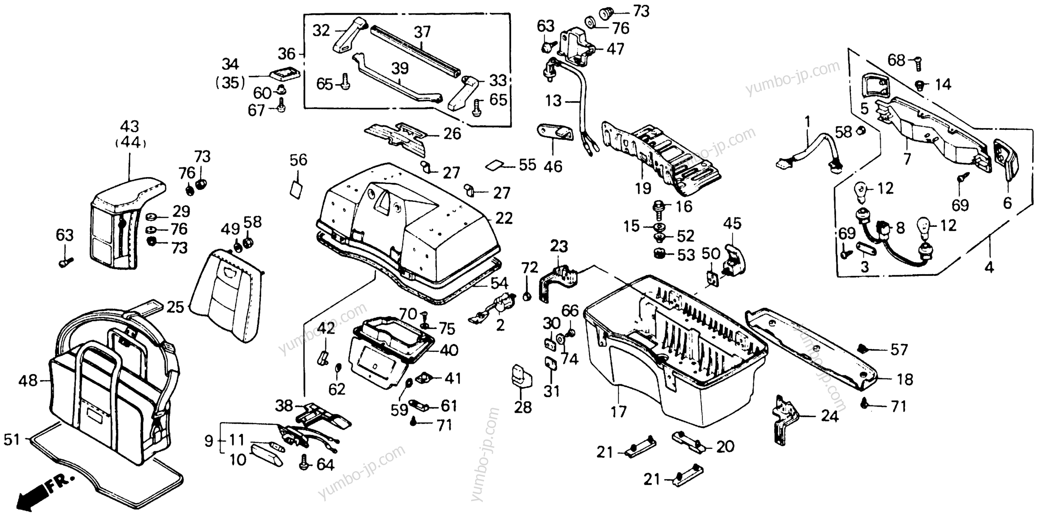 REAR TRUNK for motorcycles HONDA GL1200SEI AC 1986 year