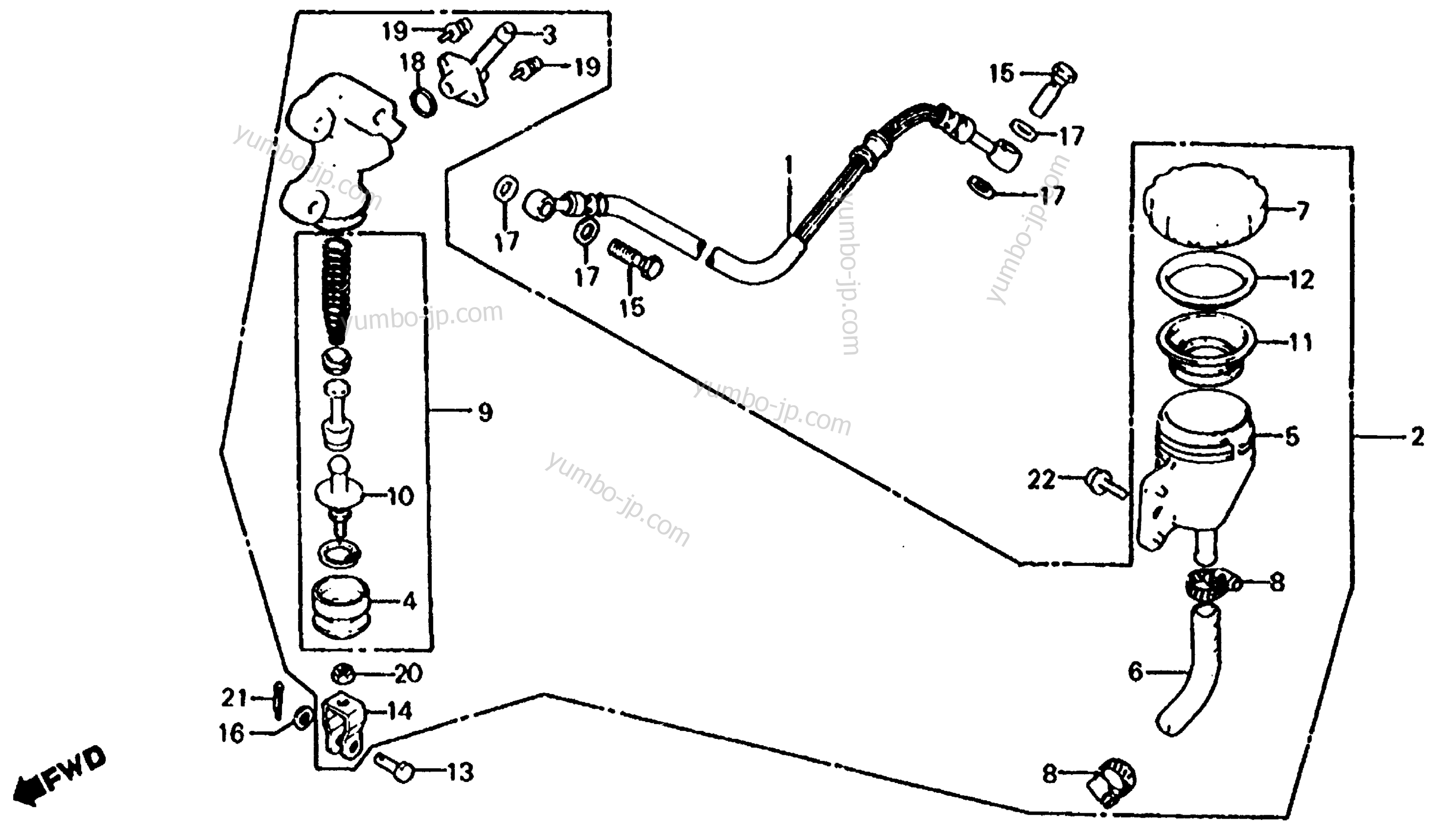 REAR BRAKE MASTER CYLINDER для мотоциклов HONDA CB1000C A 1983 г.