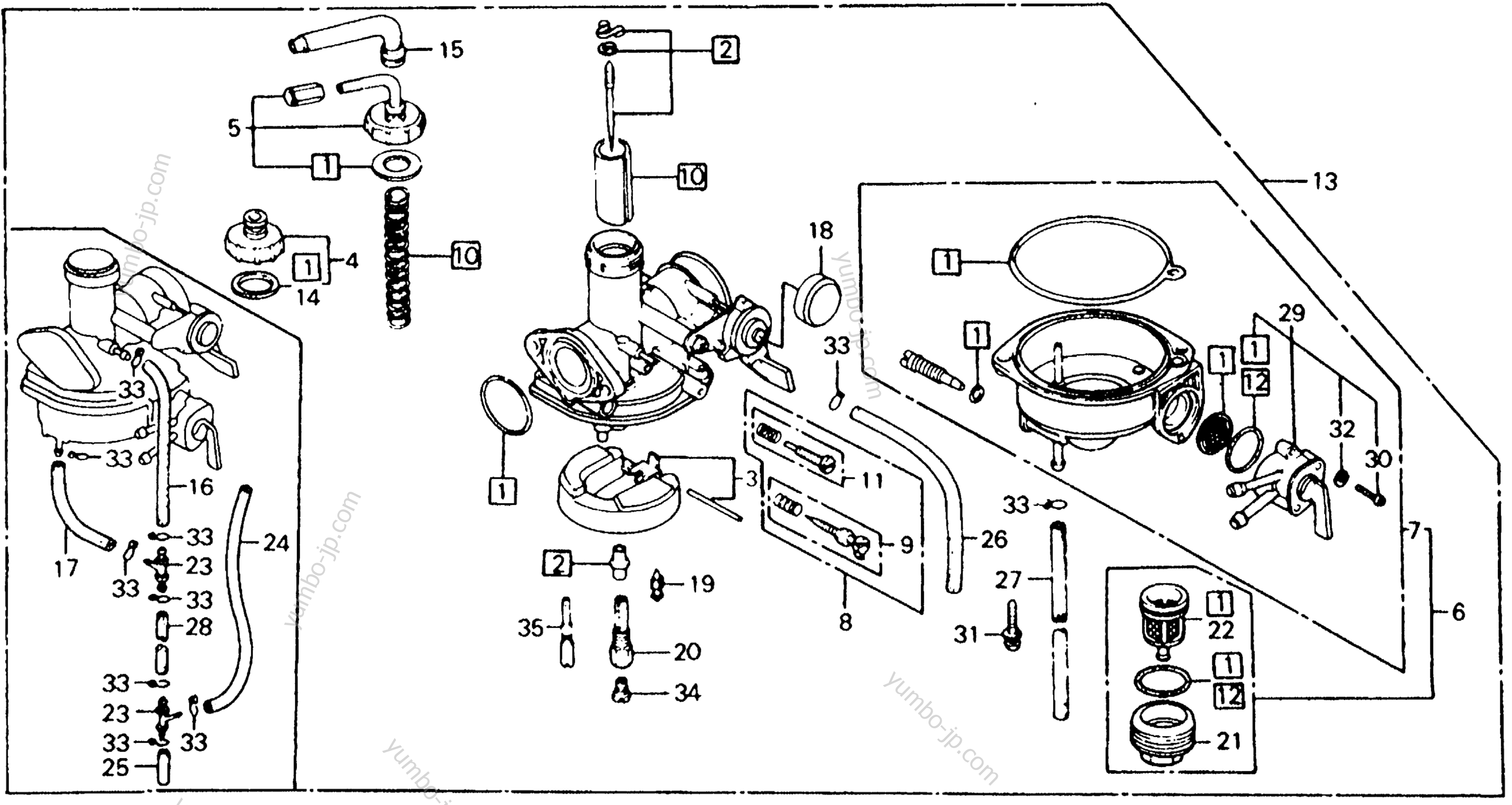 Карбюратор для мотоциклов HONDA CT110 A 1980 г.