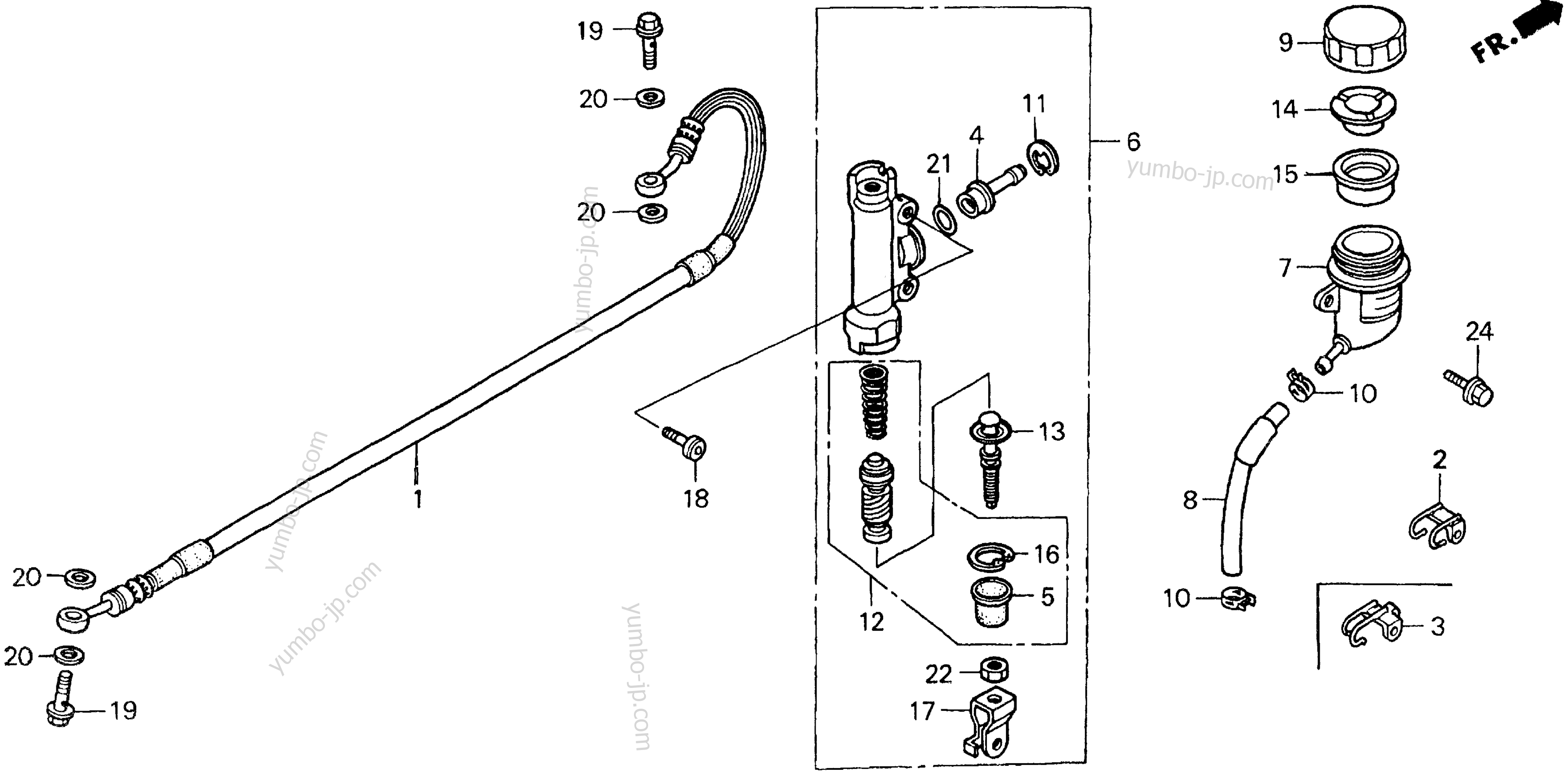 REAR BRAKE MASTER CYLINDER для мотоциклов HONDA CR250R A 1999 г.