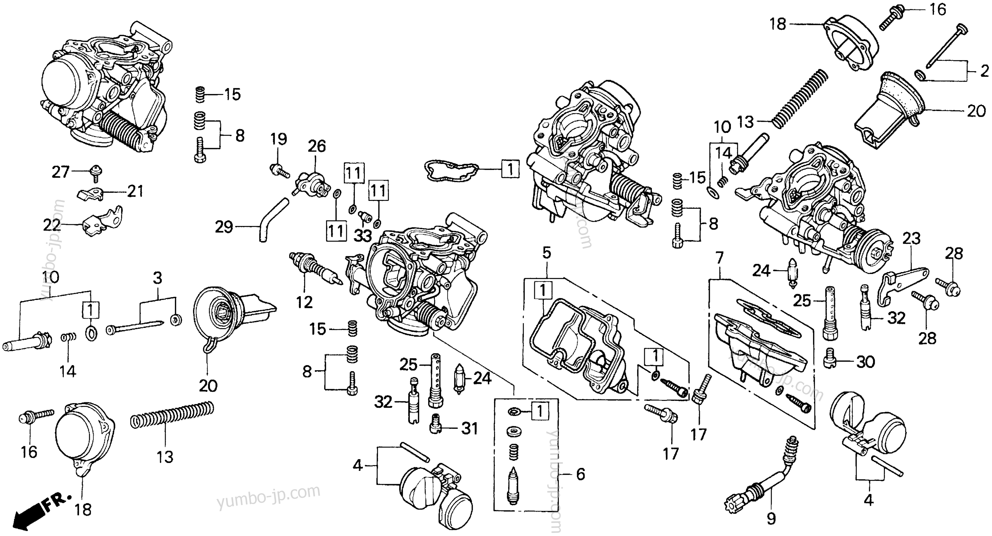 CARBURETOR COMP. for motorcycles HONDA VFR750F A 1997 year