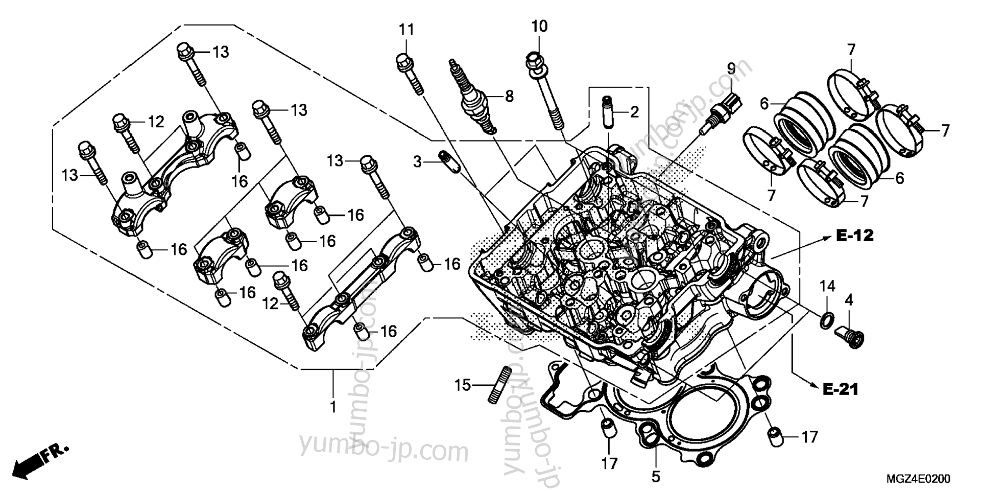 CYLINDER HEAD for motorcycles HONDA CBR500RA A 2015 year