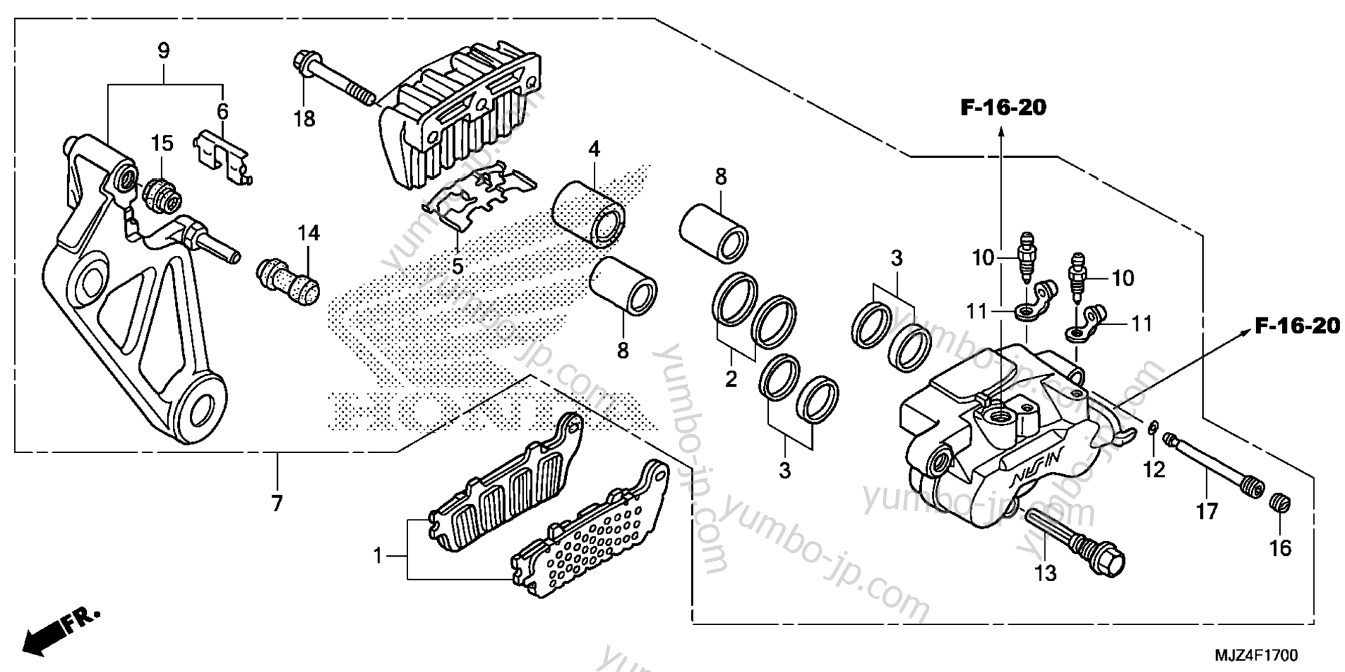 REAR BRAKE CALIPER для мотоциклов HONDA ST1300PA AC 2016 г.