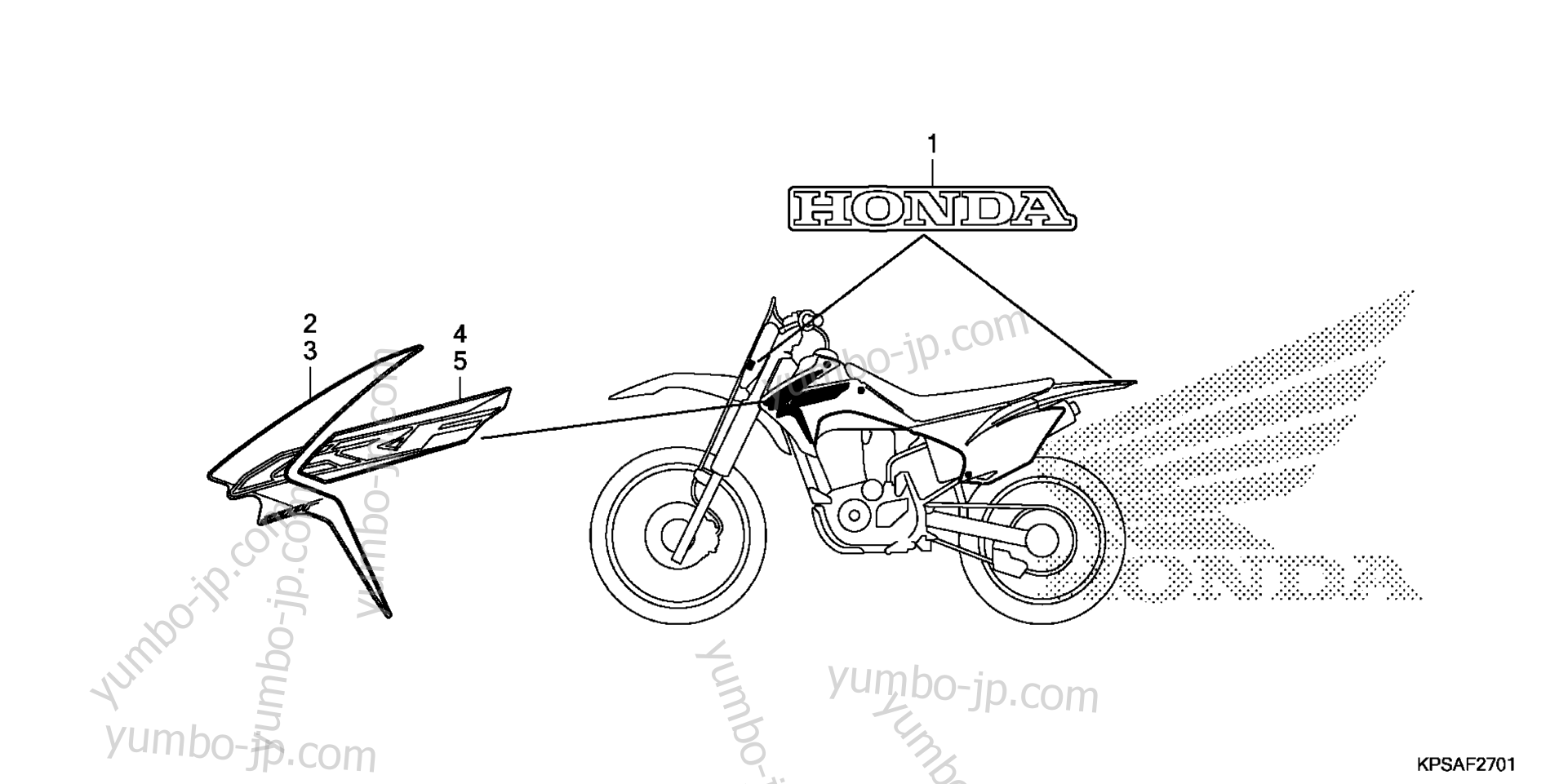 STRIPE / MARK (2) for motorcycles HONDA CRF230F AC 2015 year