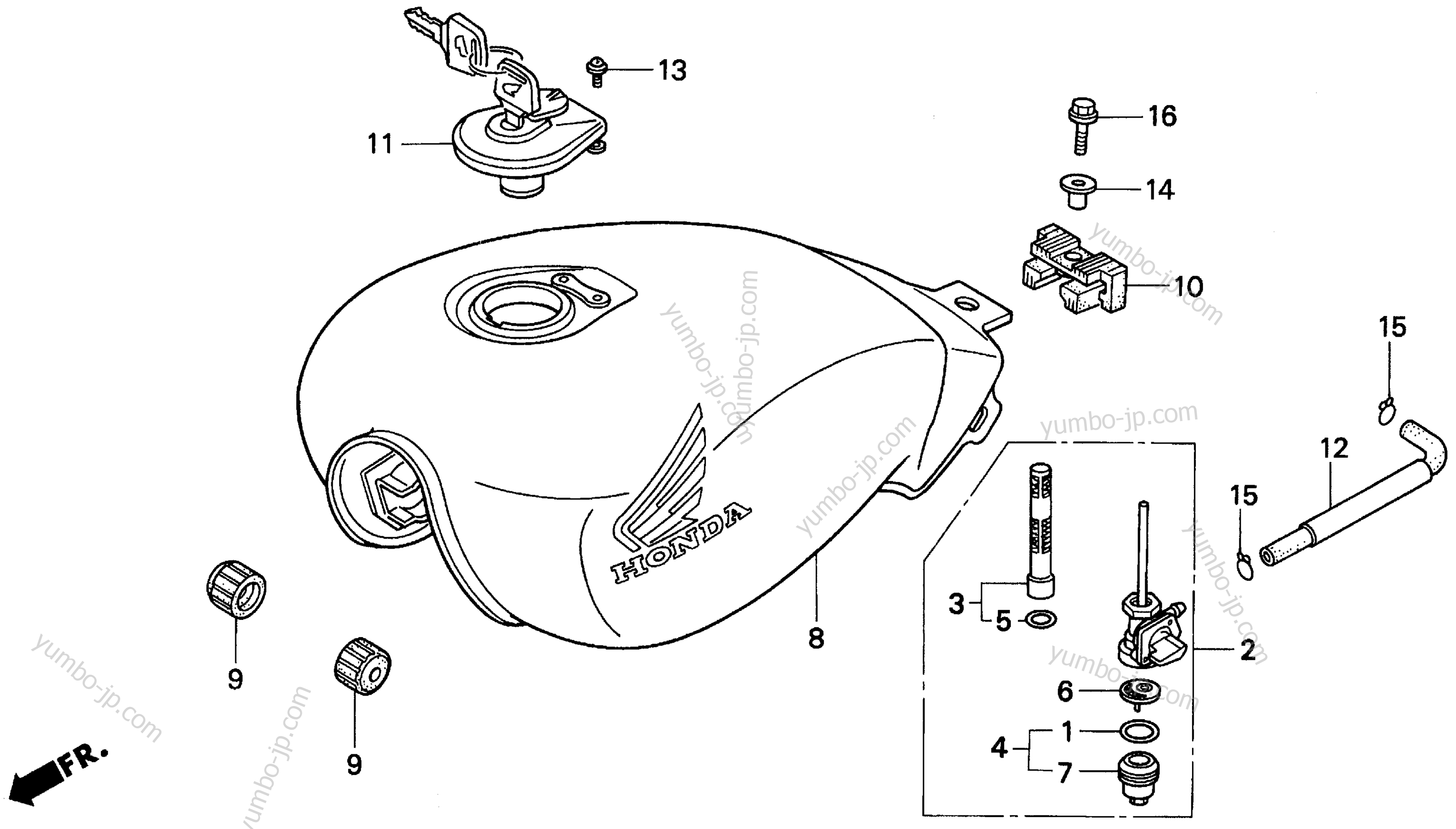 FUEL TANK for motorcycles HONDA CB250 A 1991 year