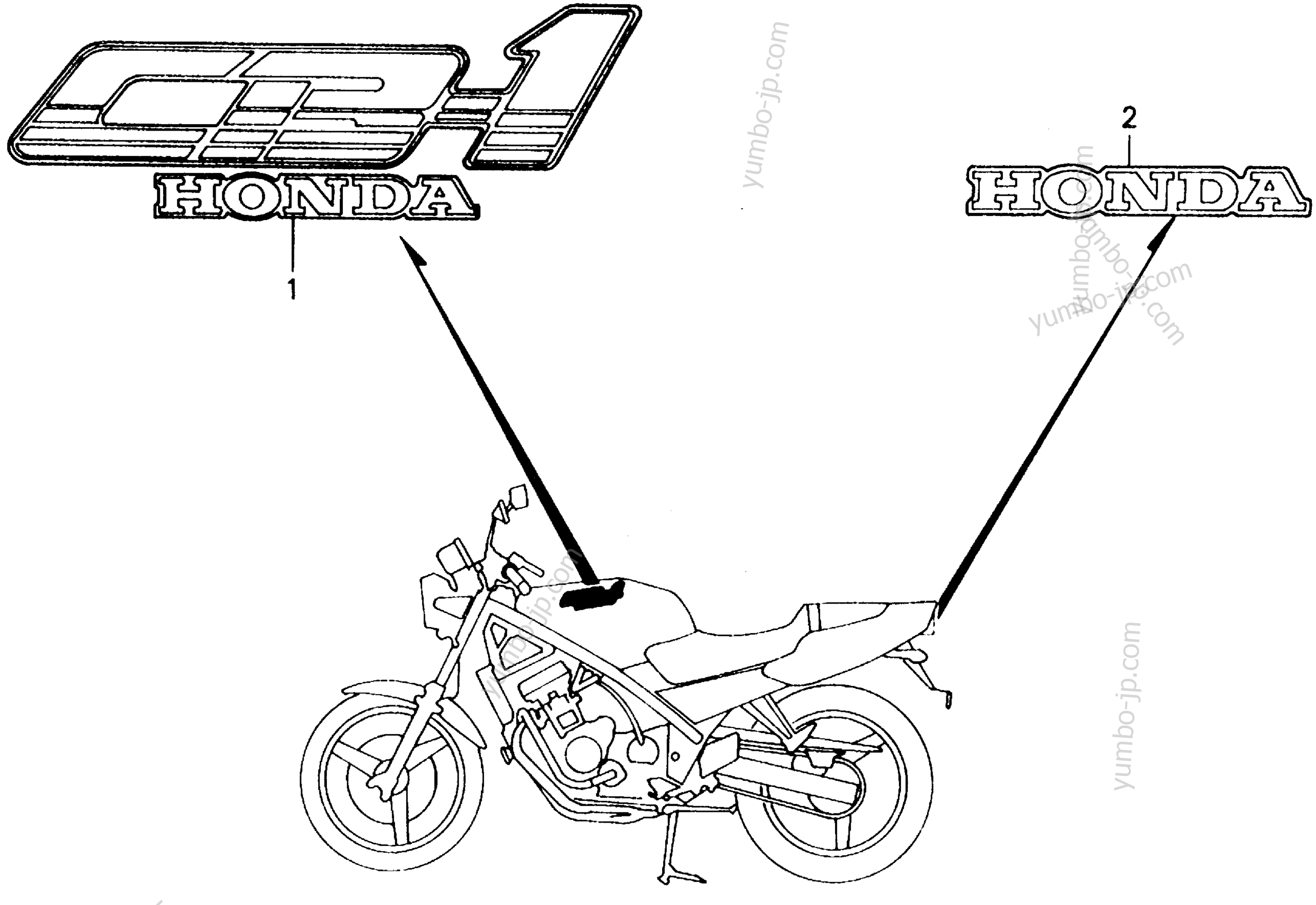 MARK для мотоциклов HONDA CB400F A 1989 г.