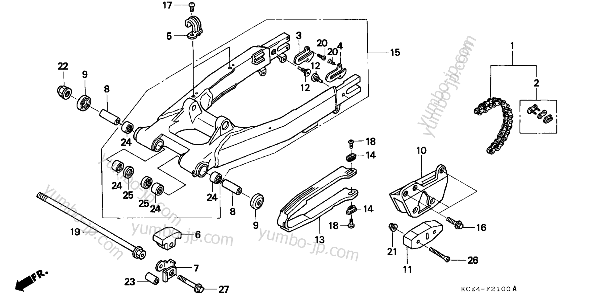 SWINGARM for motorcycles HONDA XR250R A/A 2004 year