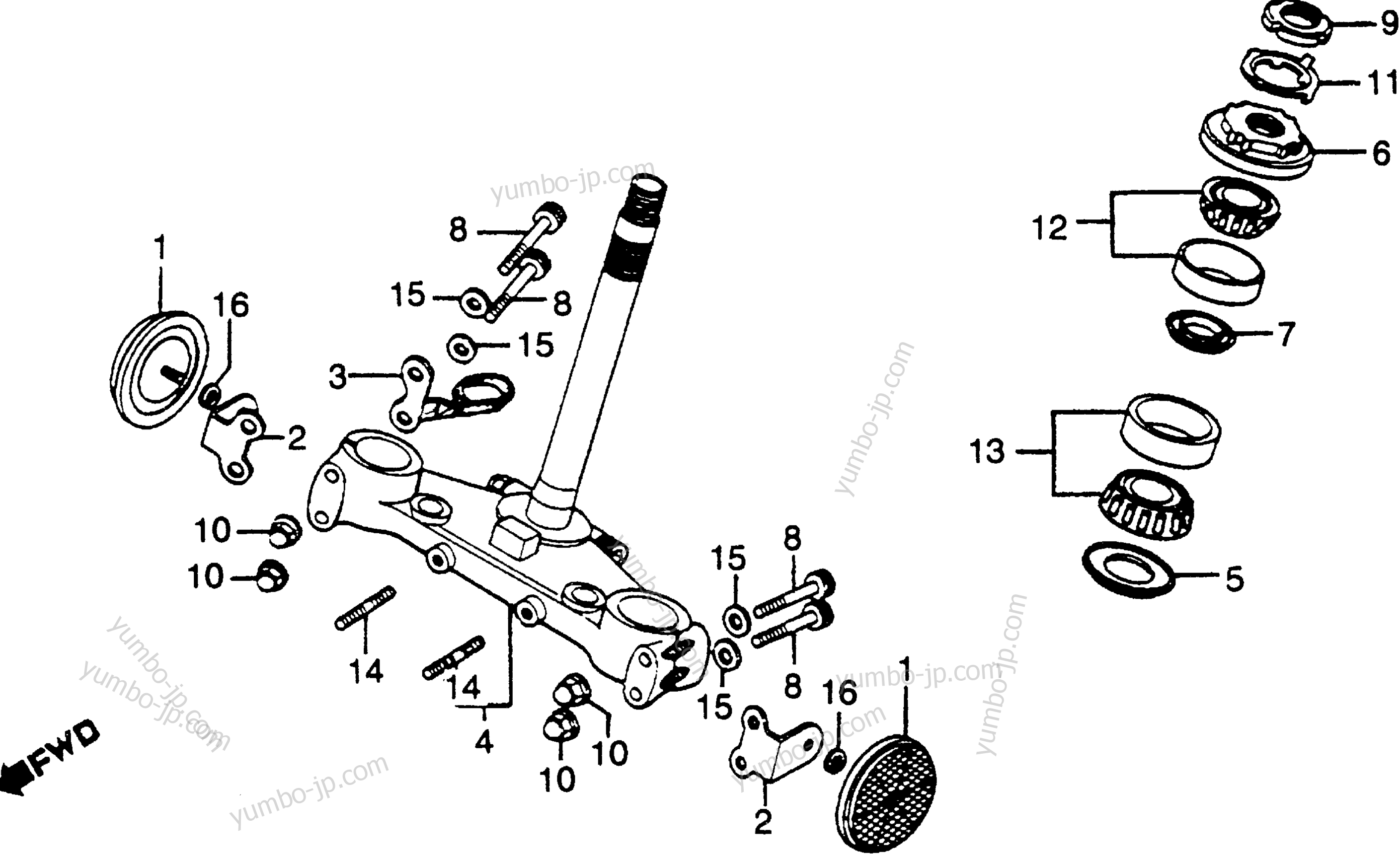 STEERING STEM for motorcycles HONDA CBX A 1979 year