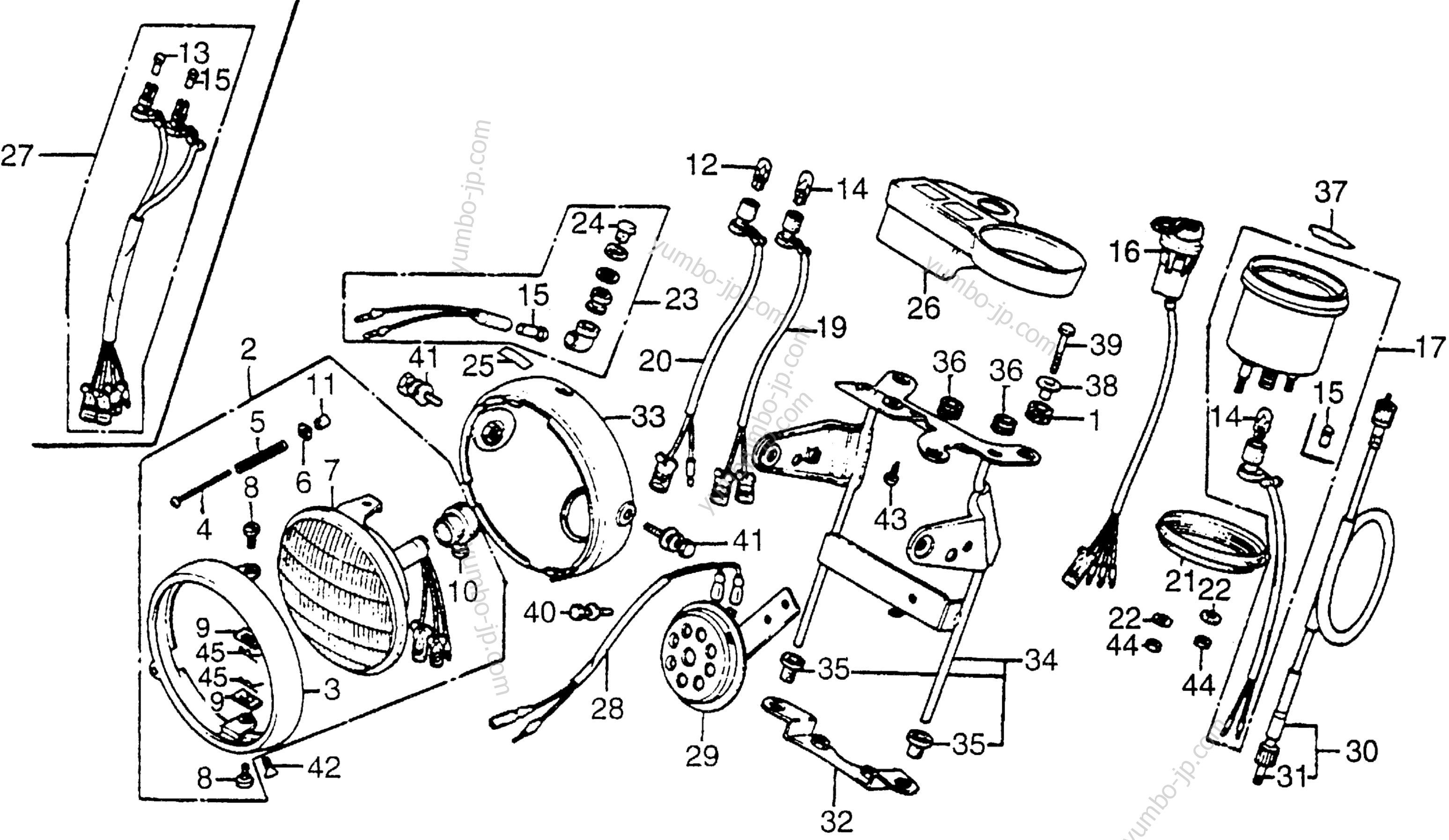 HEADLIGHT / SPEEDOMETER / HORN for motorcycles HONDA CT70 A 1981 year