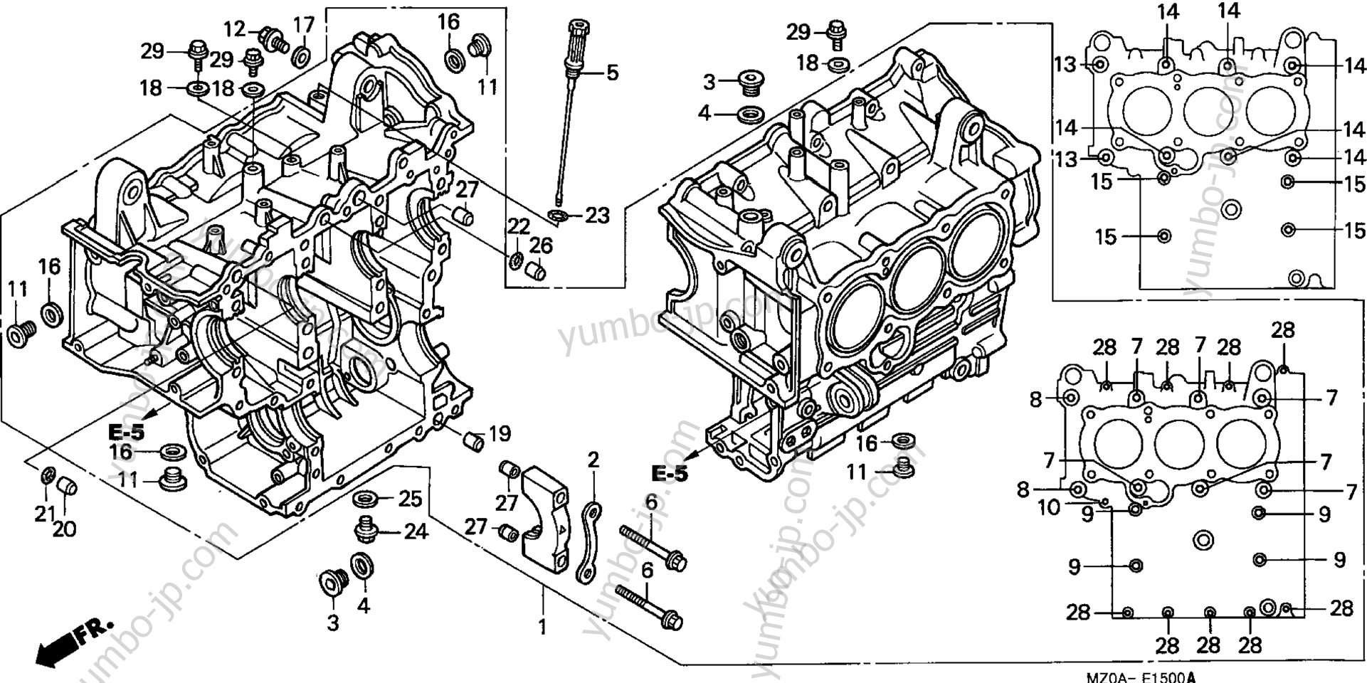 CYLINDER BLOCK for motorcycles HONDA GL1500CD A 2001 year