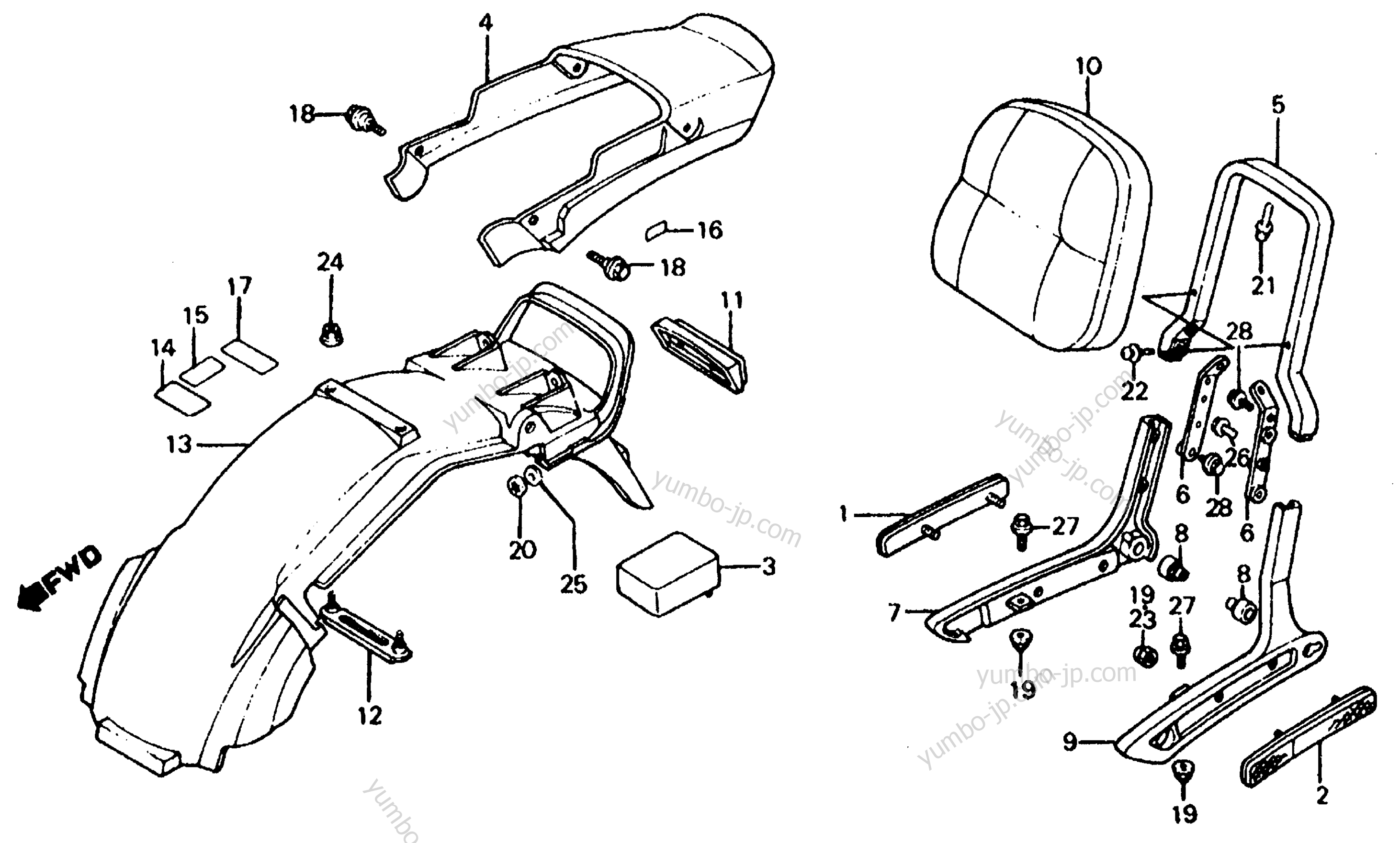 REAR FENDER for motorcycles HONDA VF700C AC 1985 year