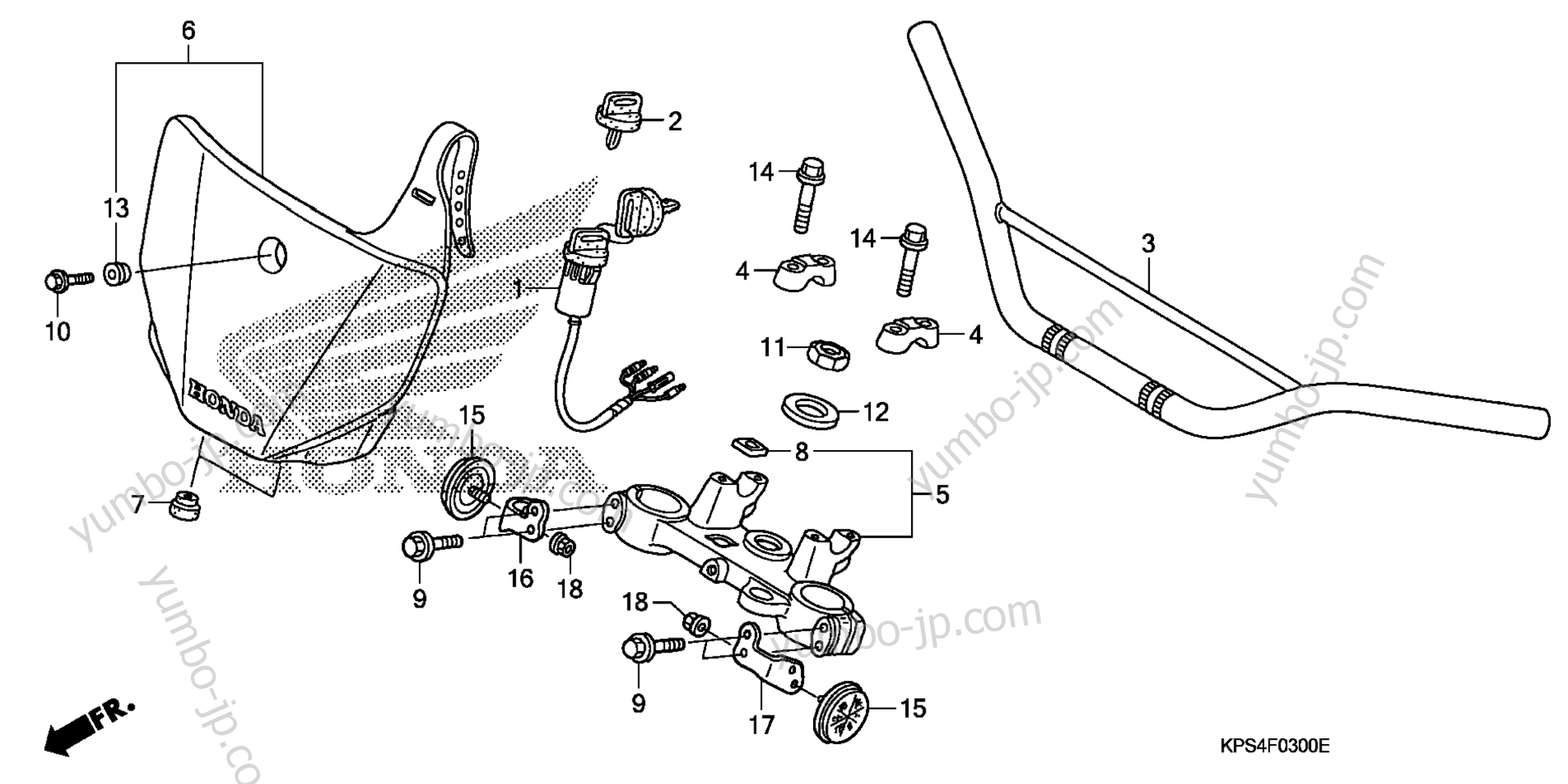 HANDLEBAR / TOP BRIDGE for motorcycles HONDA CRF230F A 2009 year