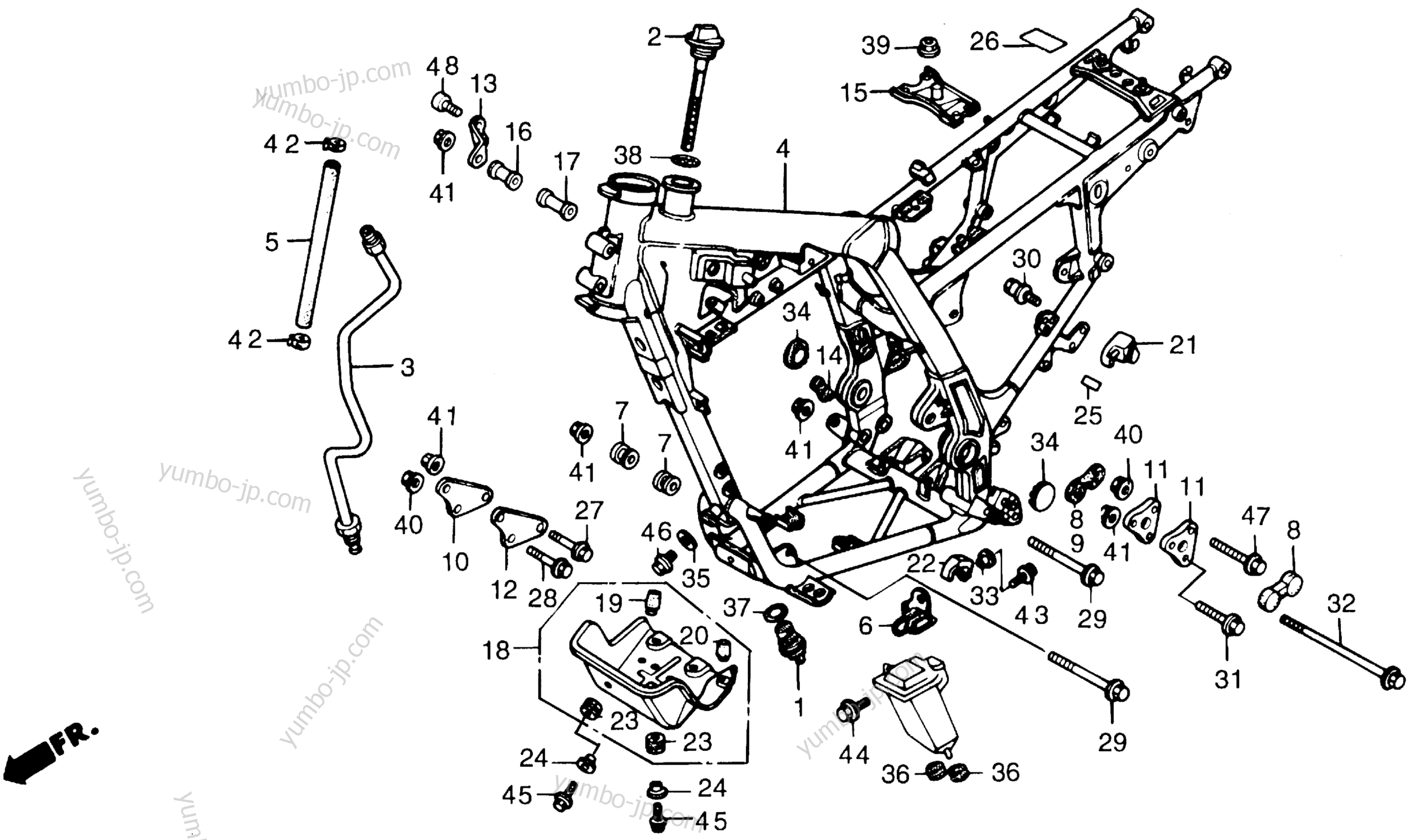 FRAME for motorcycles HONDA NX650 A 1988 year