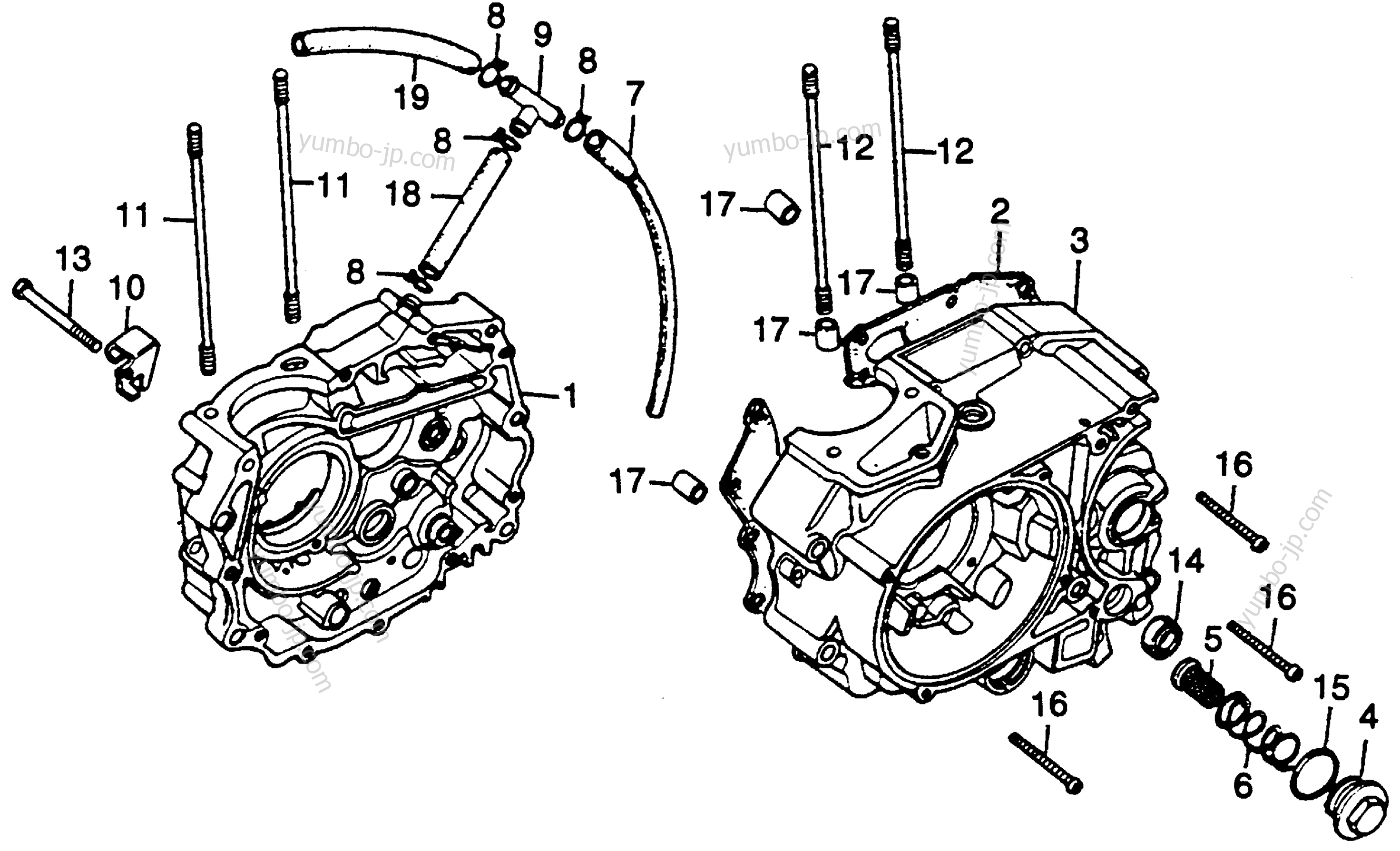 CRANKCASES for motorcycles HONDA CT125 A 1977 year