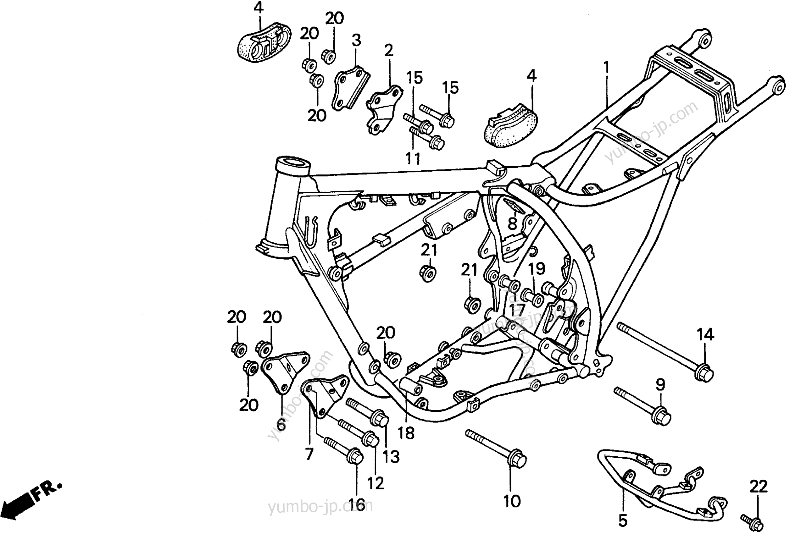 FRAME for motorcycles HONDA XR200R A 1994 year