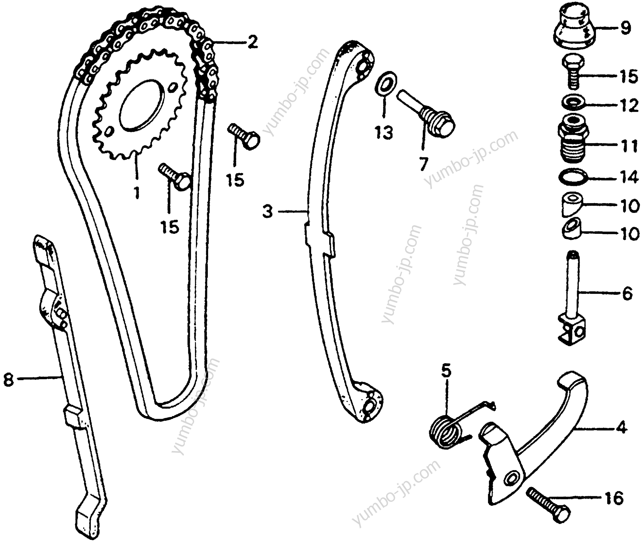 CAM CHAIN / TENSIONER for motorcycles HONDA CB125S A 1978 year