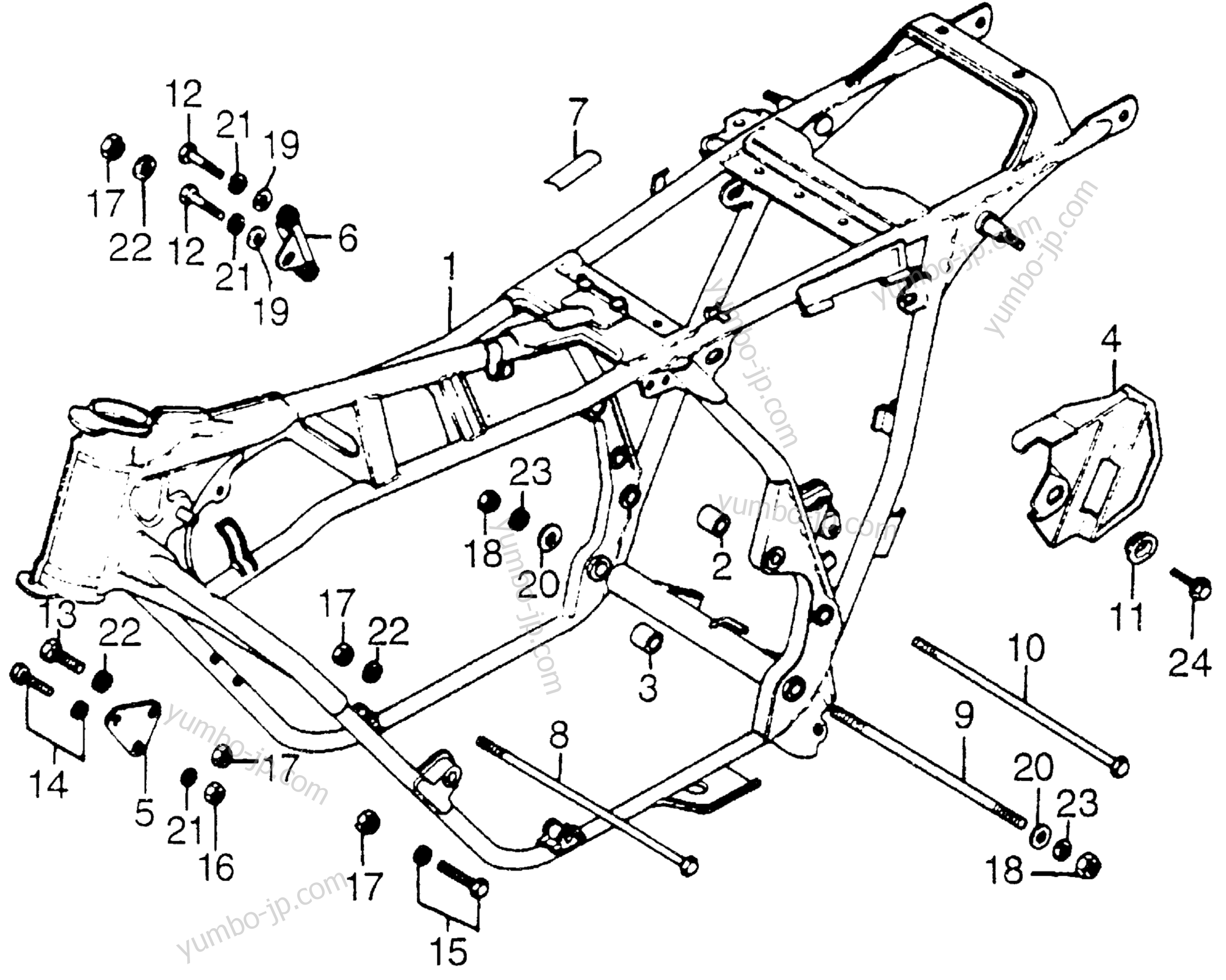 FRAME for motorcycles HONDA CB750A A 1978 year