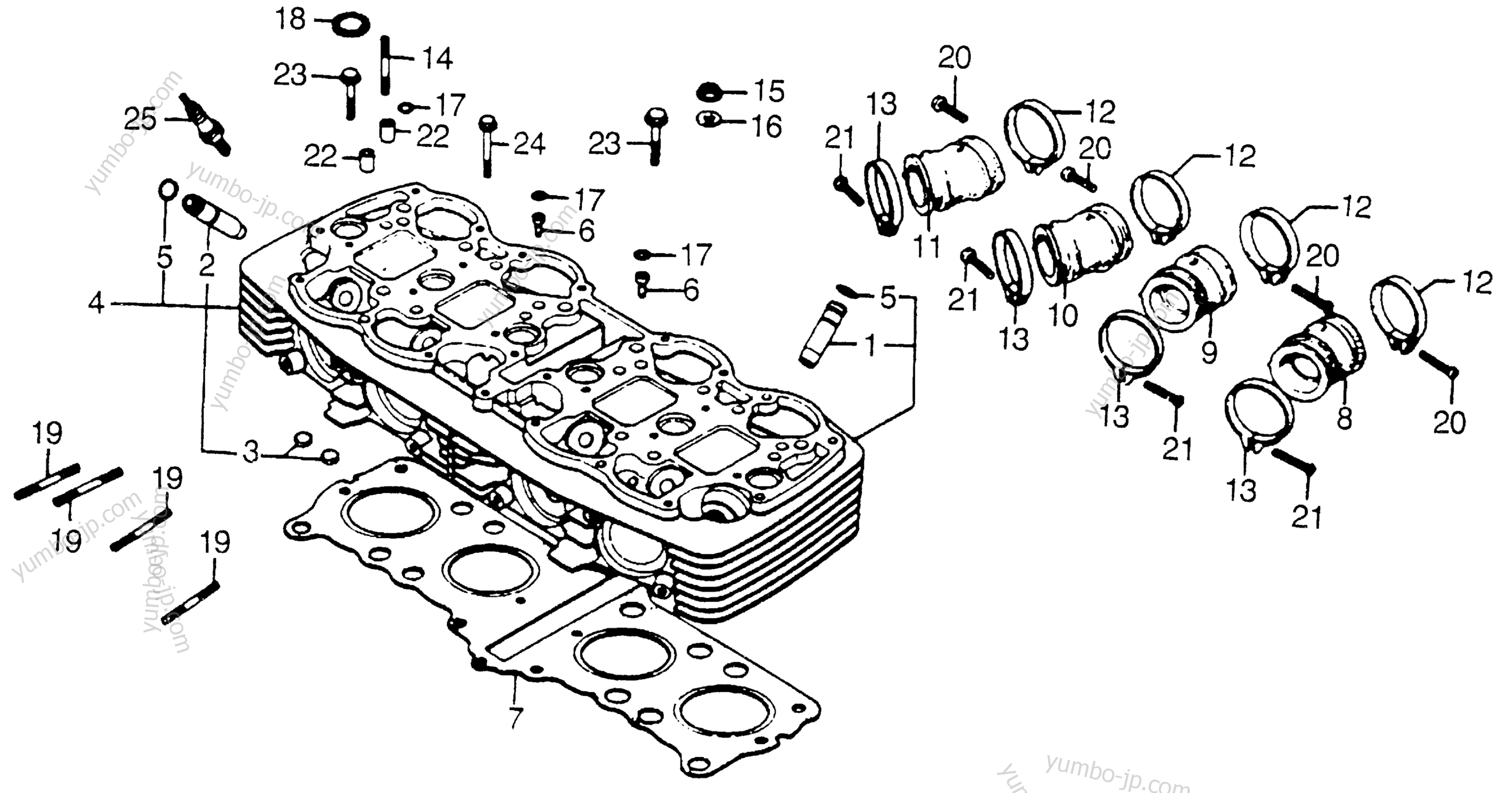 CYLINDER HEAD for motorcycles HONDA CB750A A 1977 year