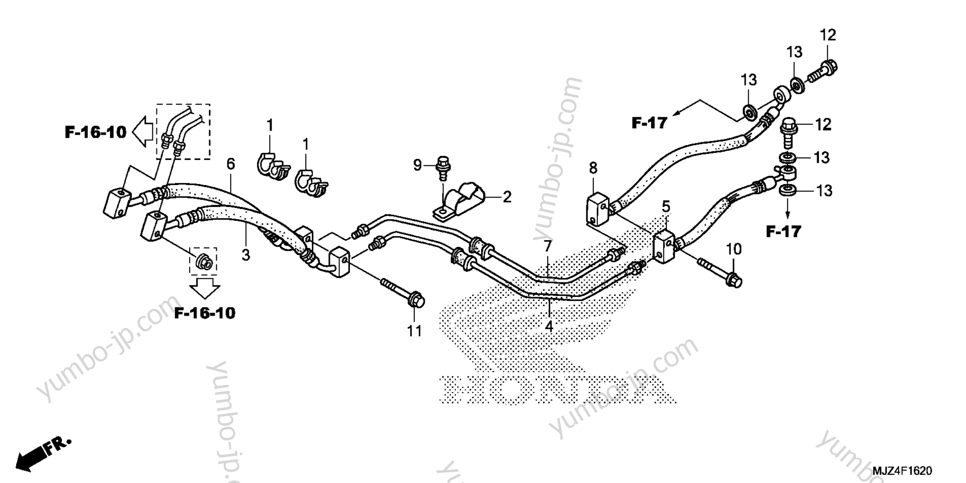 REAR BRAKE HOSE for motorcycles HONDA ST1300PA AC 2015 year