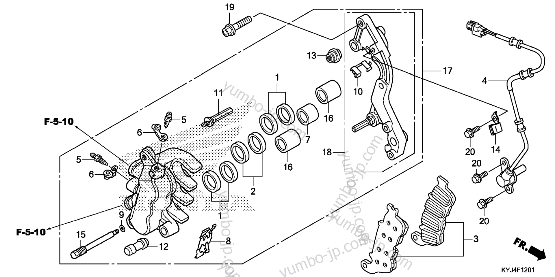 FRONT BRAKE CALIPER (CBR250RA) для мотоциклов HONDA CBR250RA 2AC 2012 г.