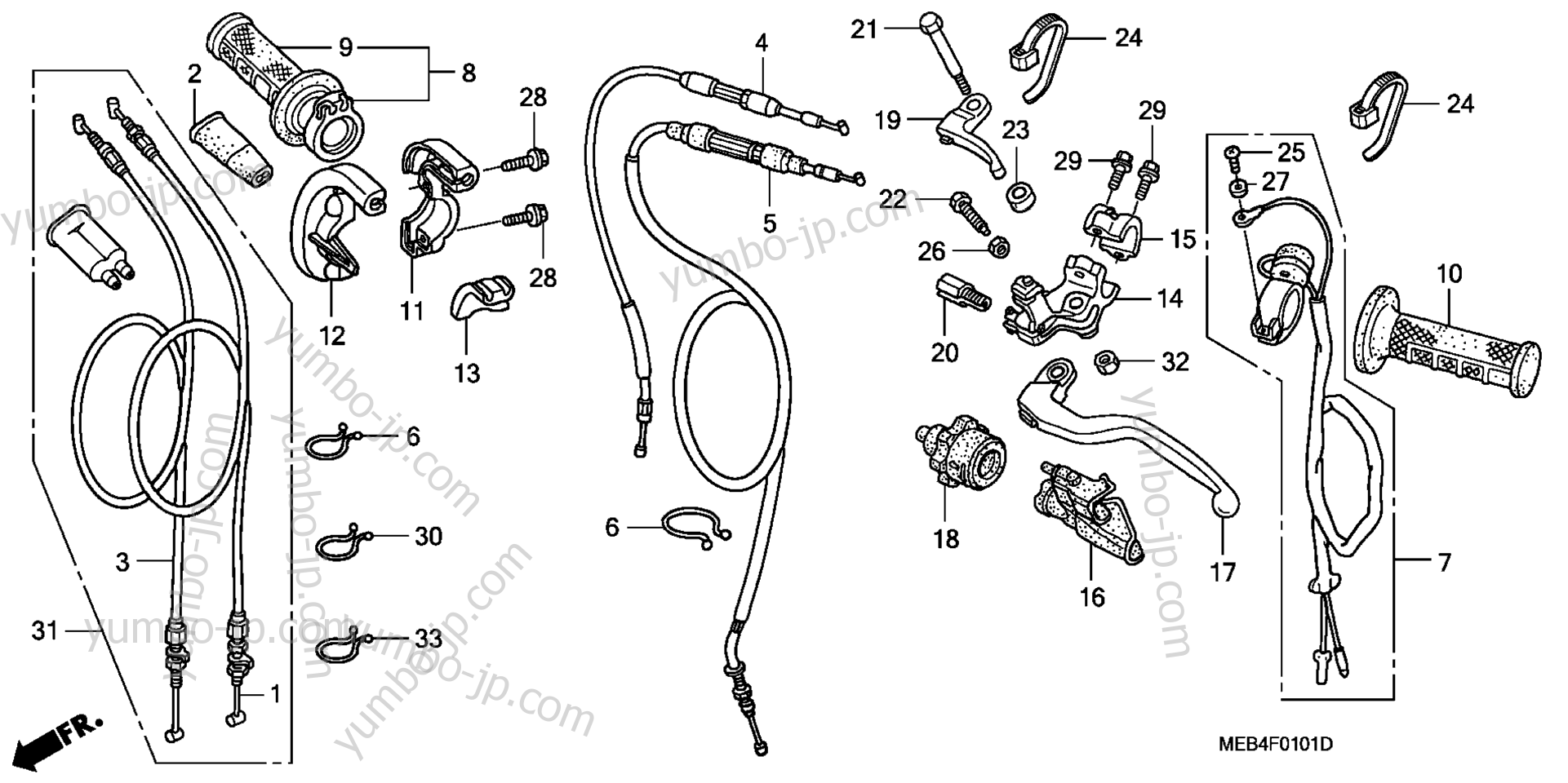 HANDLE LEVER / SWITCH / CABLE ('04-) for motorcycles HONDA CRF450R A 2006 year