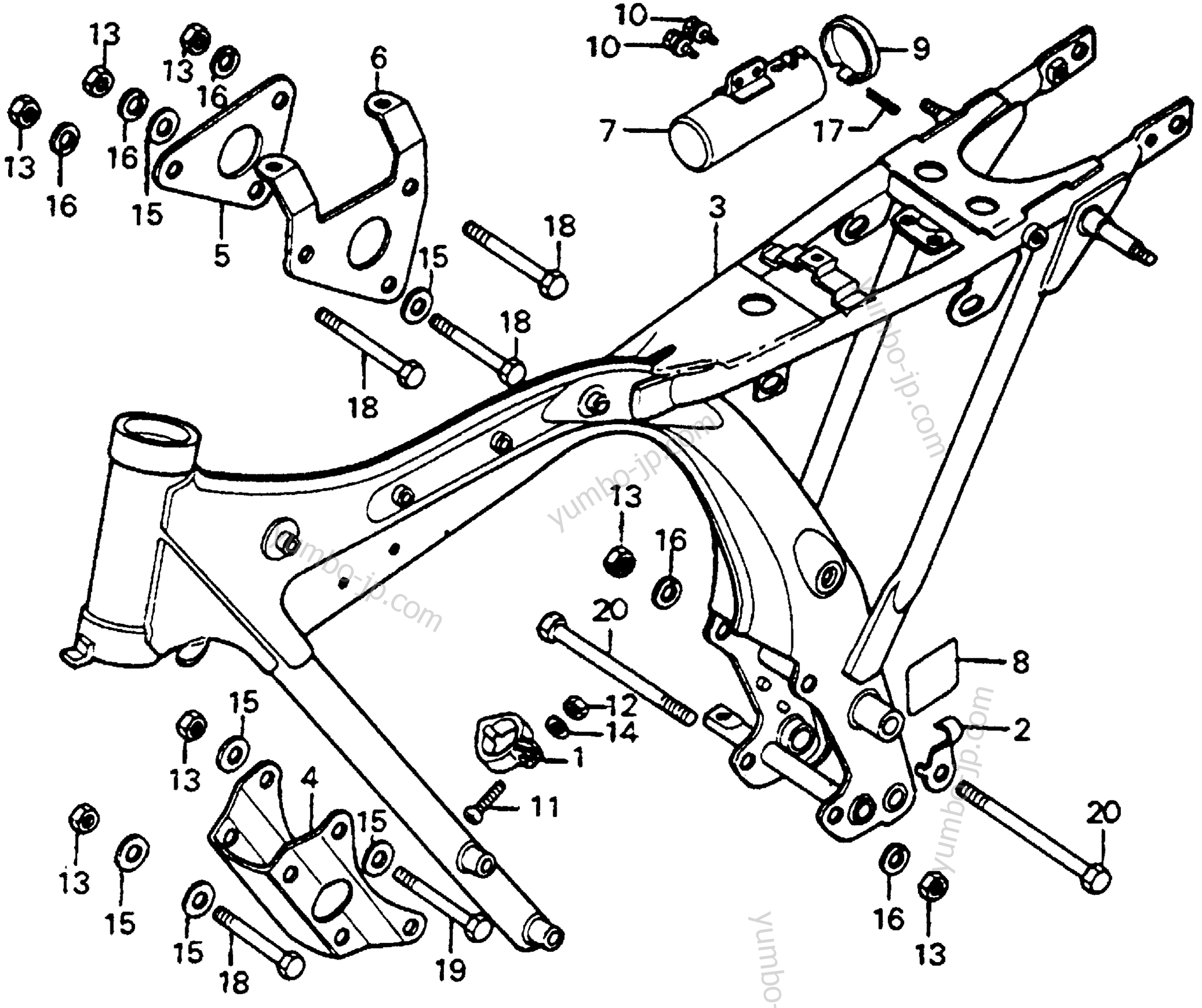 FRAME for motorcycles HONDA CB125S A 1979 year