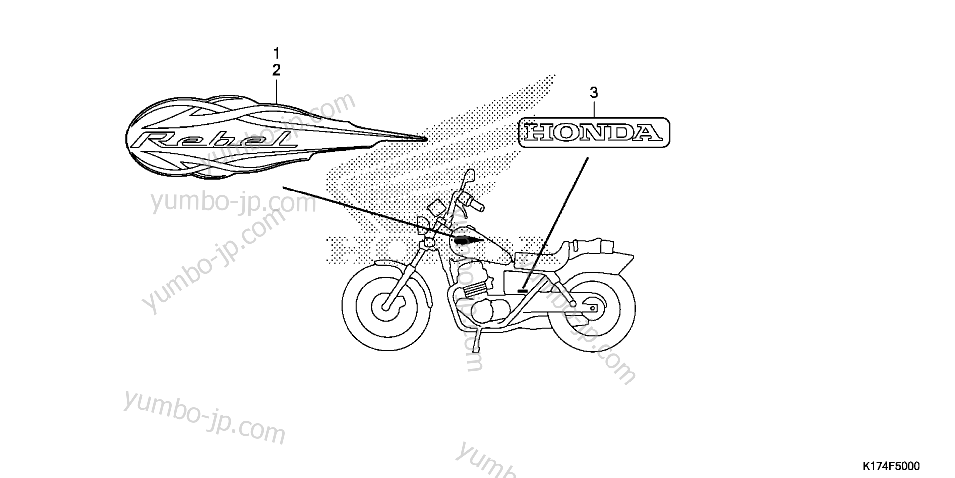 MARK для мотоциклов HONDA CMX250X 2A 2015 г.