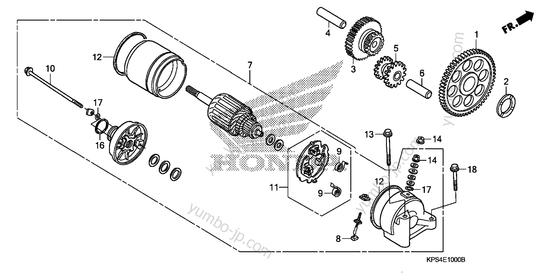 STARTING MOTOR (1) for motorcycles HONDA CRF230F A 2003 year