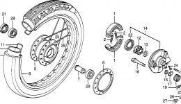 FRONT WHEEL / FRONT BRAKE PANEL for мотоцикла HONDA NU50M AA1982 year 