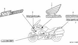 Эмблемы, наклейки для мотоцикла HONDA ST1300A A2005 г. 