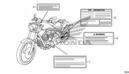 CAUTION LABEL (2) for мотоцикла HONDA VT1300CX 3A2013 year 