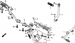 STEP / KICK STARTER ARM / SHIFT PEDAL for мотоцикла HONDA C70 A1982 year 