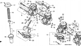 CARBURETOR (COMPONENTS) for мотоцикла HONDA CBR1000F AC1990 year 