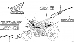 MARK / STRIPE для мотоцикла HONDA GROM125 AC2014 г. 