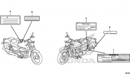 CAUTION LABEL (2) для мотоцикла HONDA VT750S AC2013 г. 