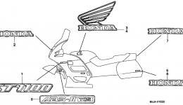 Эмблемы, наклейки для мотоцикла HONDA ST1100 AC1999 г. 